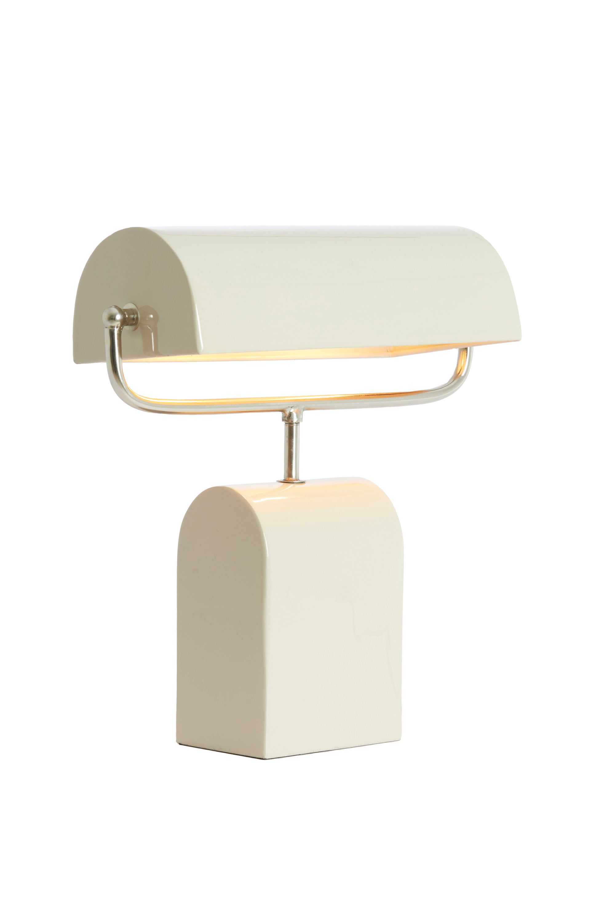 Cardona Cream & Satin Nickel Metal Table Lamp