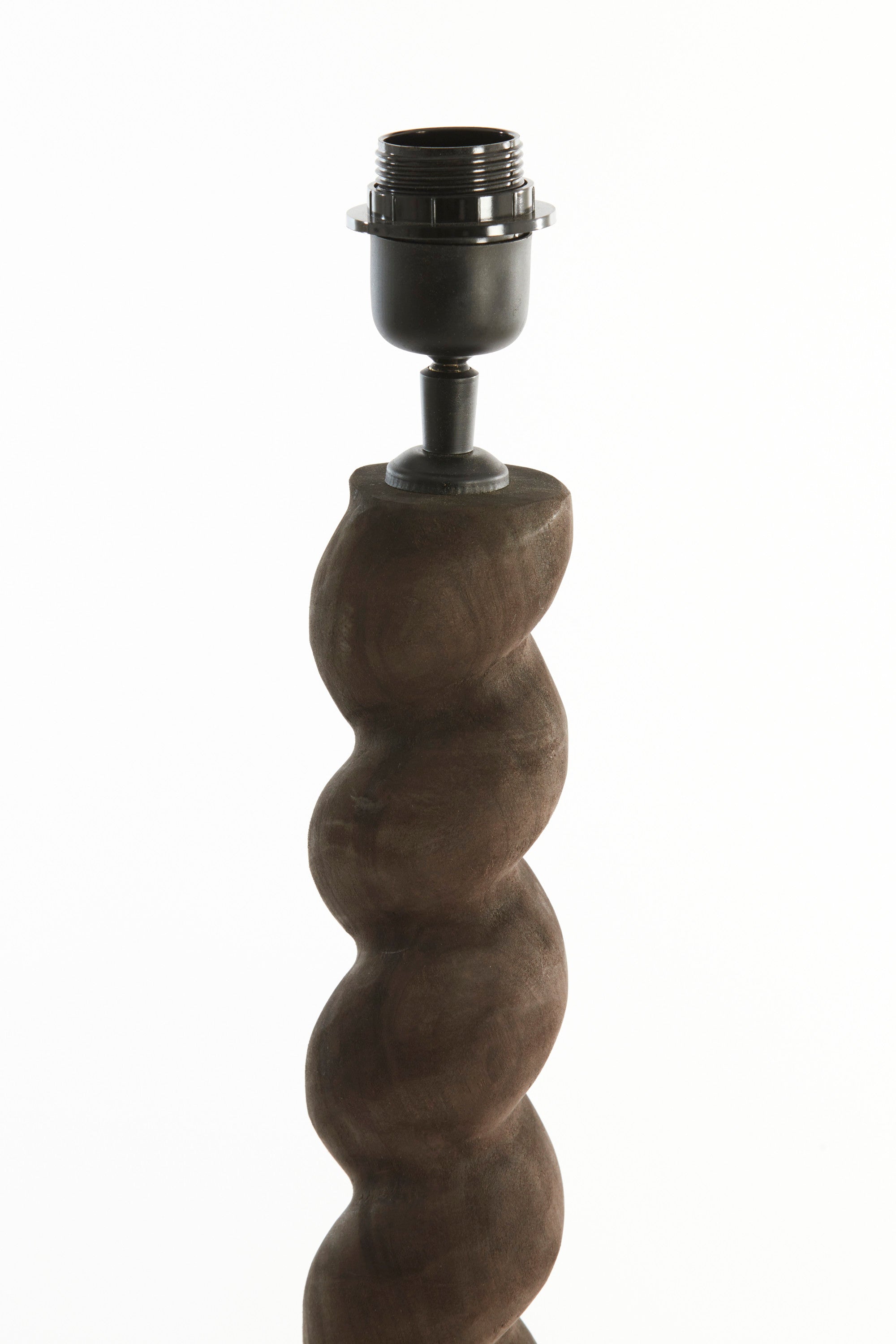 Nanno Matt Grey/Brown Wood Floor Lamp Base