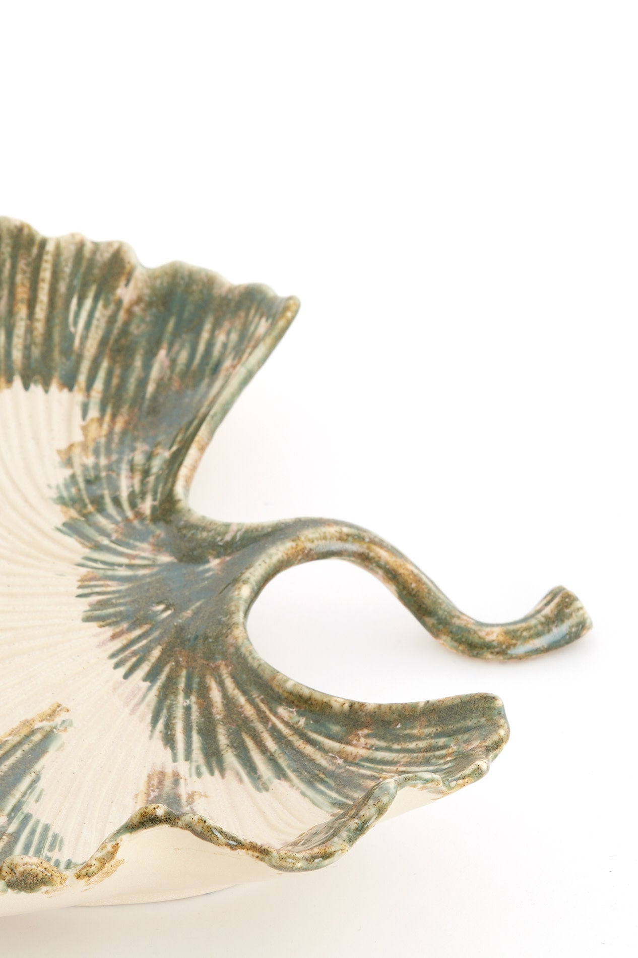 Rediu Cream & Olive Green Ceramic Decorative Bowl