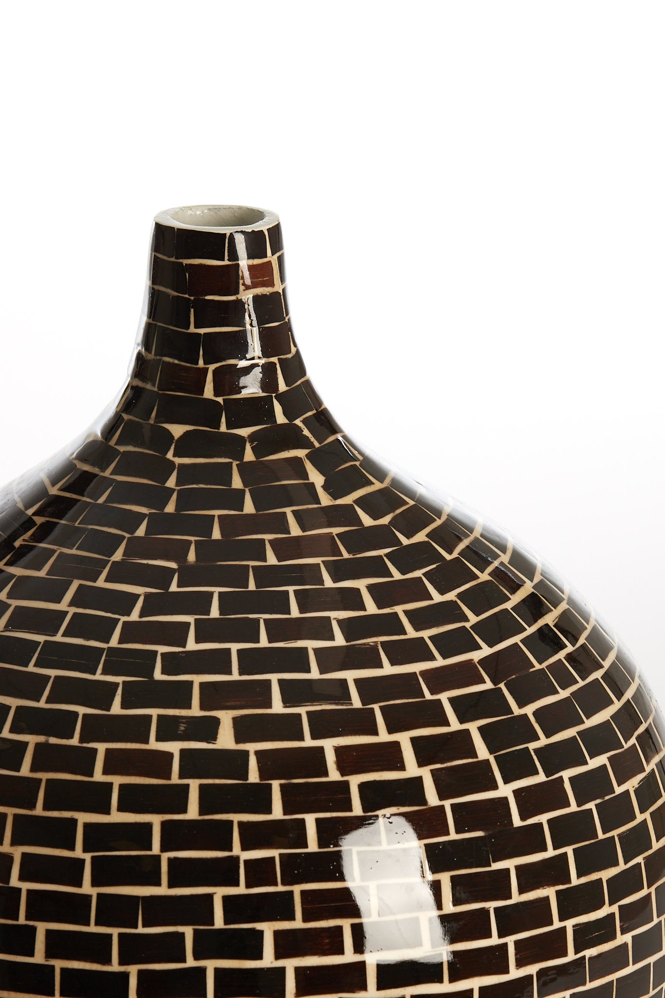 Elorza Dark Brown & Natural Bamboo Vase 35cm
