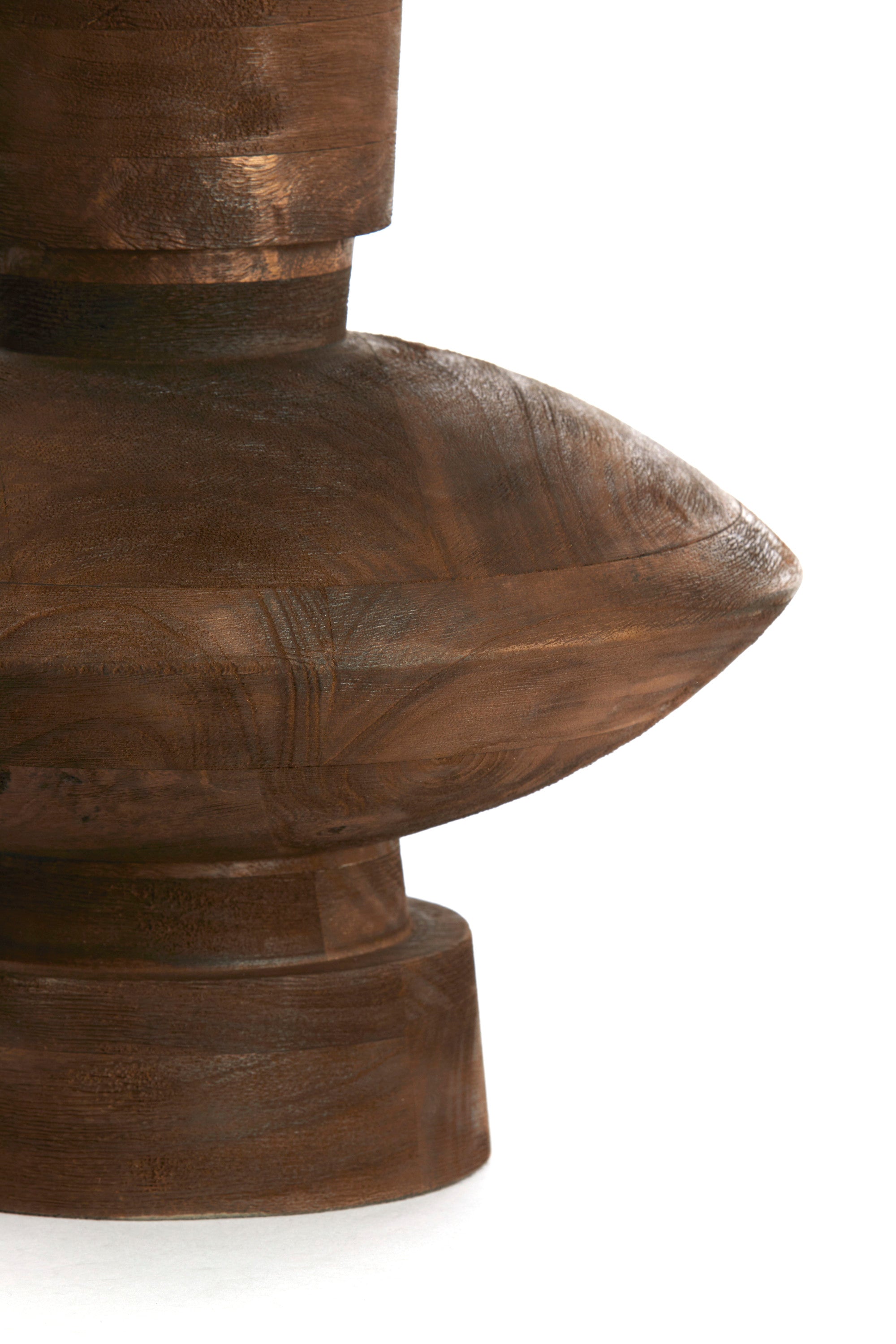 Fiera Matt Dark Brown Wood Table Lamp Base 31cm