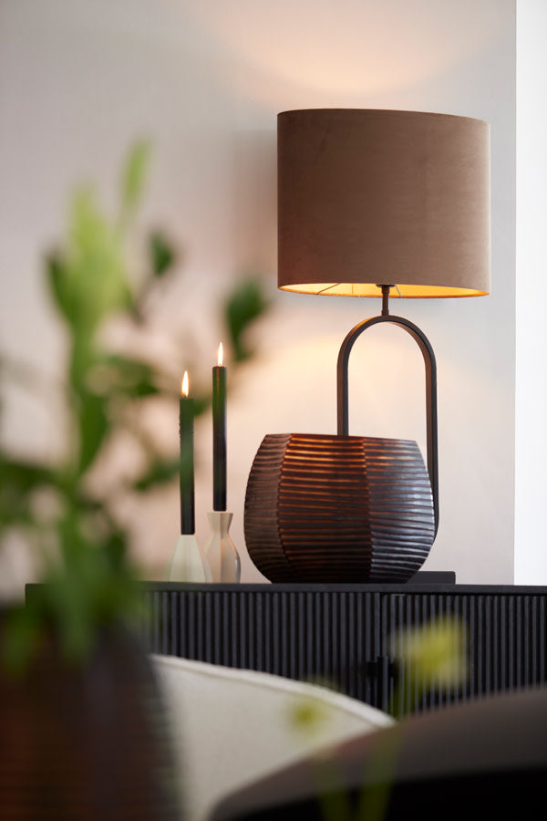 Jamiri Matt Black Metal Table Lamp Base 55cm