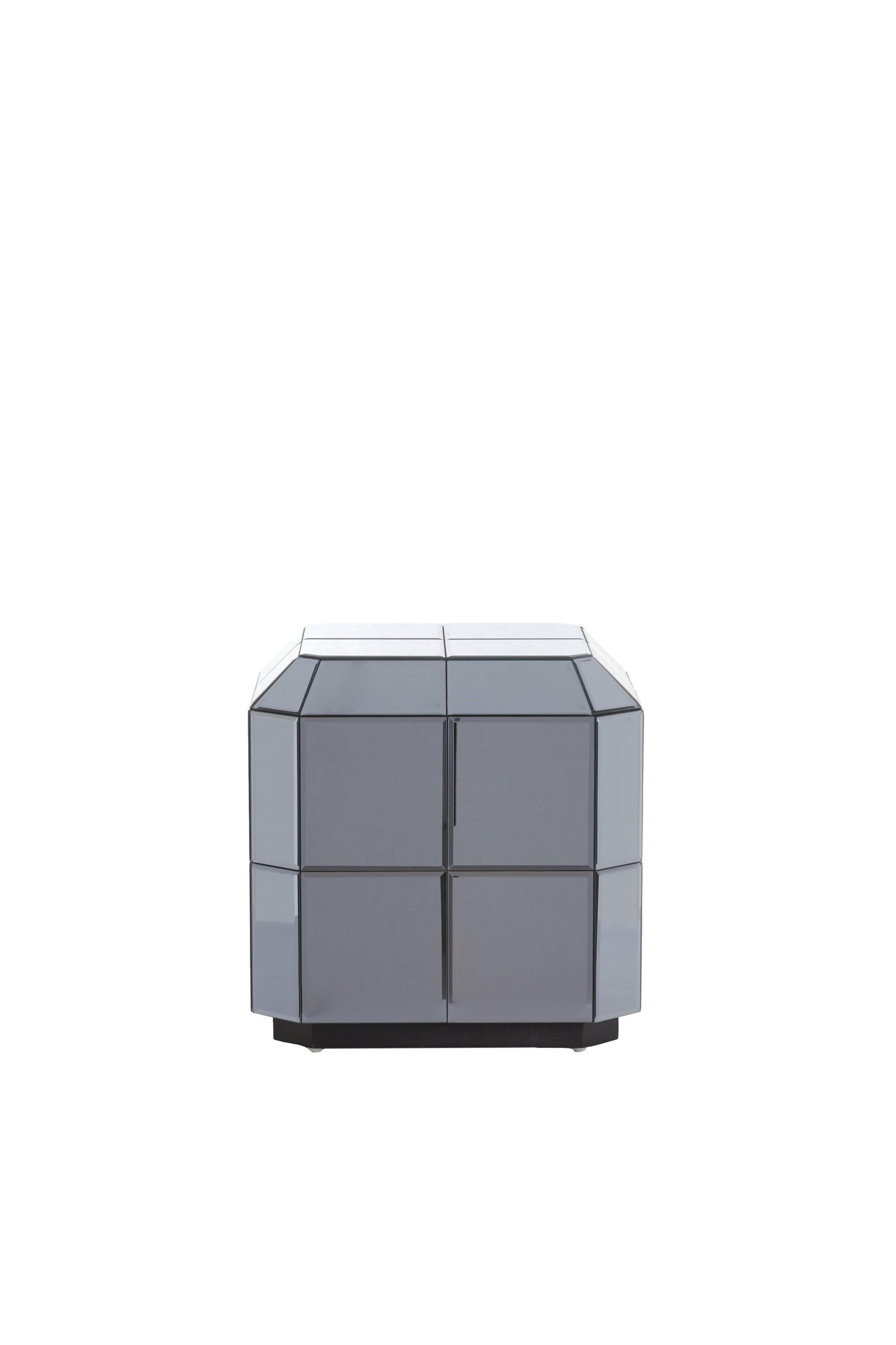 Luciano Smoked Glass Plinth Side Table 40cm