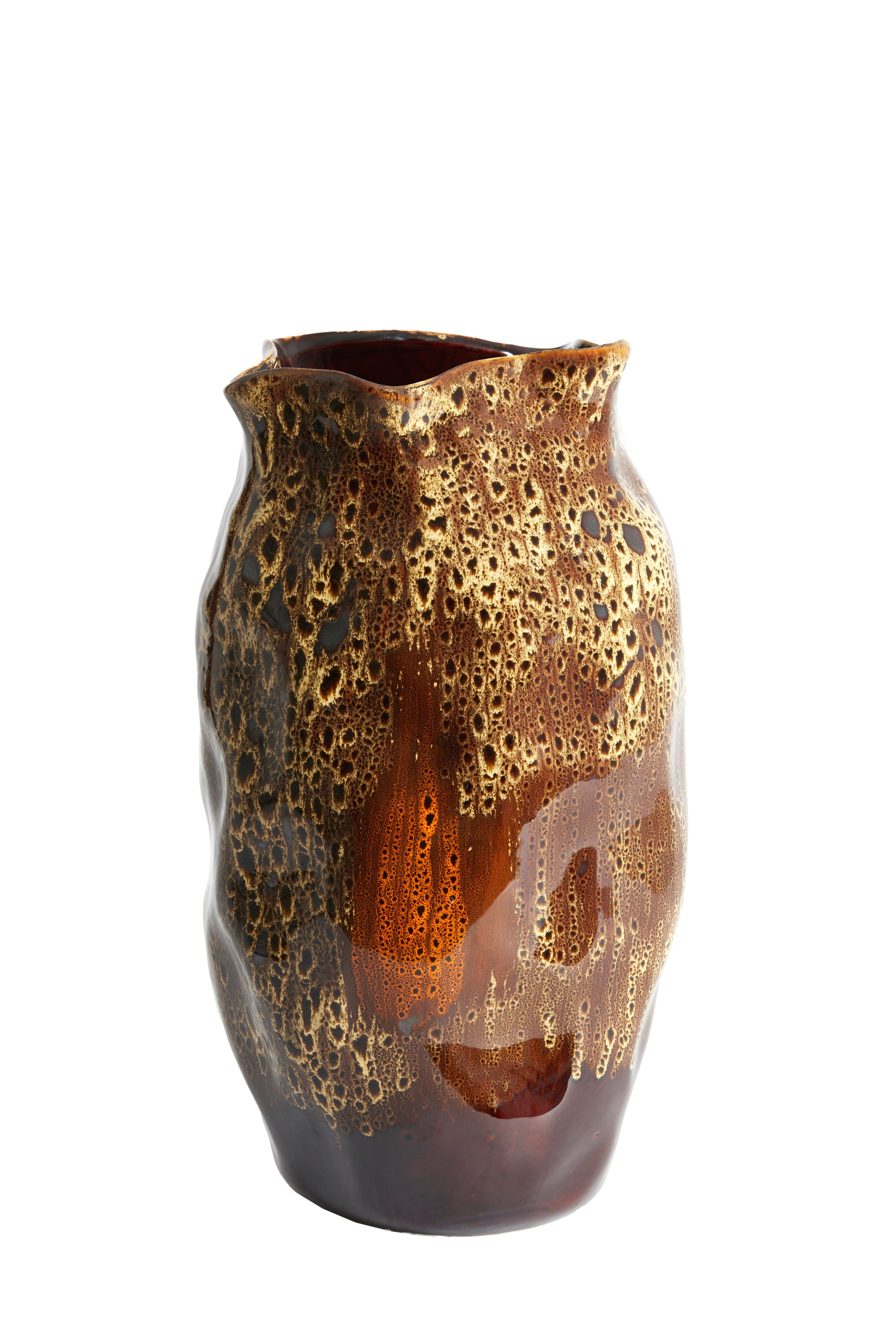 Althea Dark Brown/Cream/Orange Ceramic Vase 45.5cm