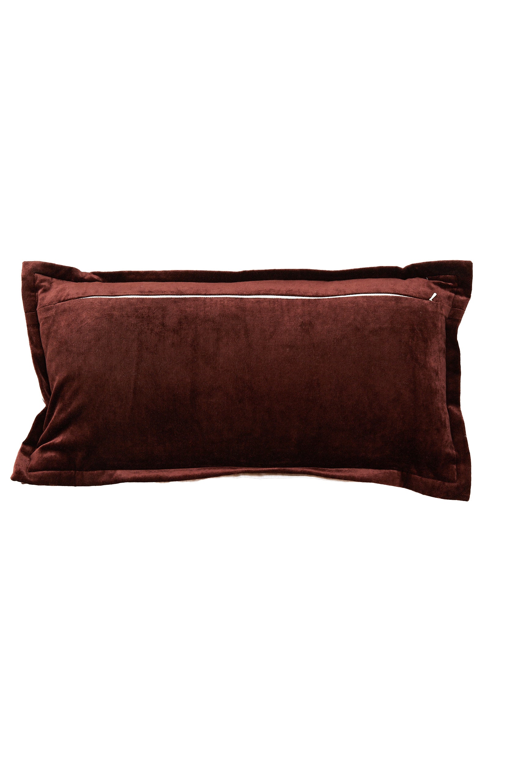 Baxley Dark Brown Velvet & Natural Linen Rectangular Cushion 60x30cm