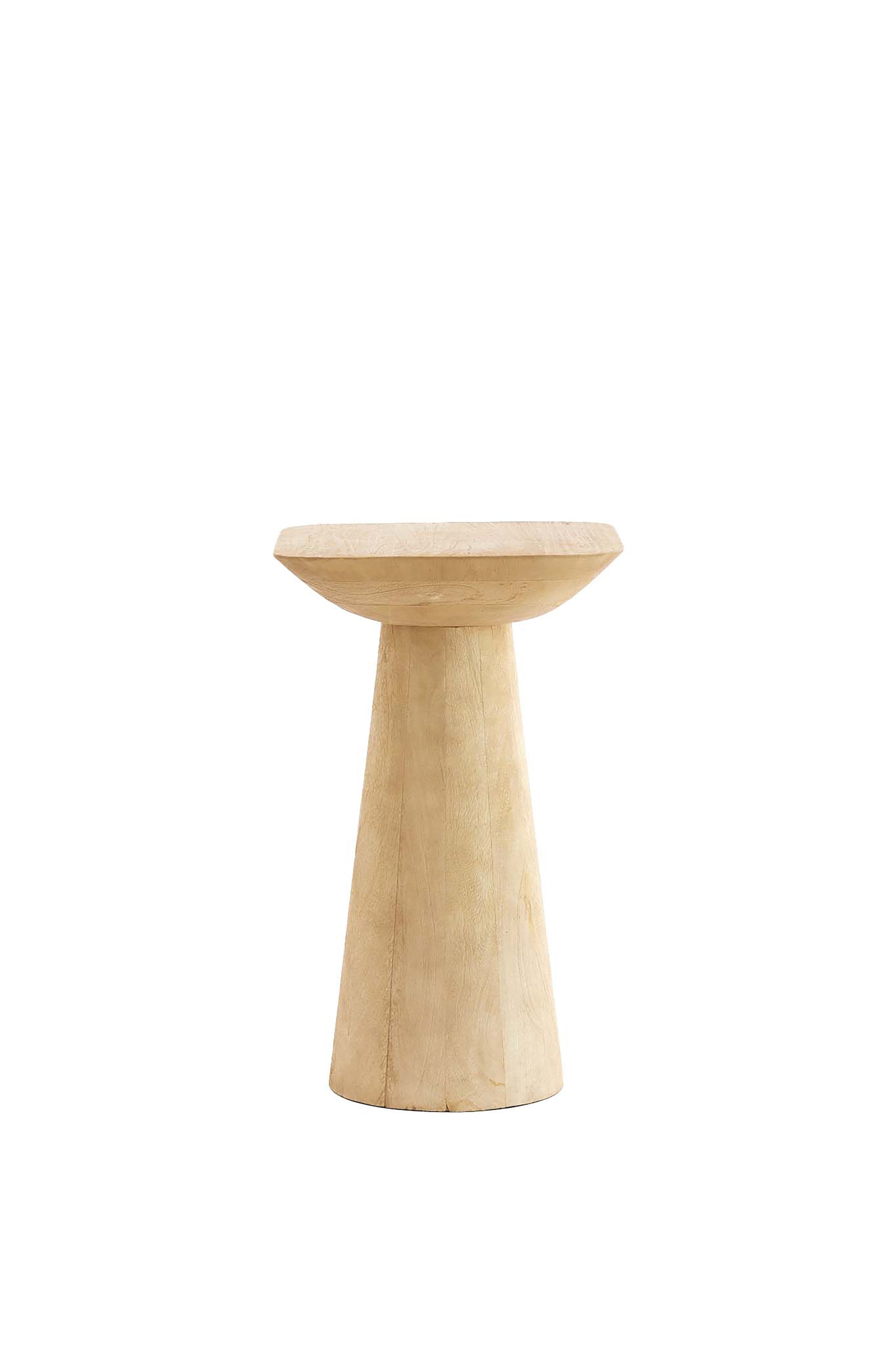 Dego Matt Natural Wood Round Side Table 53cm