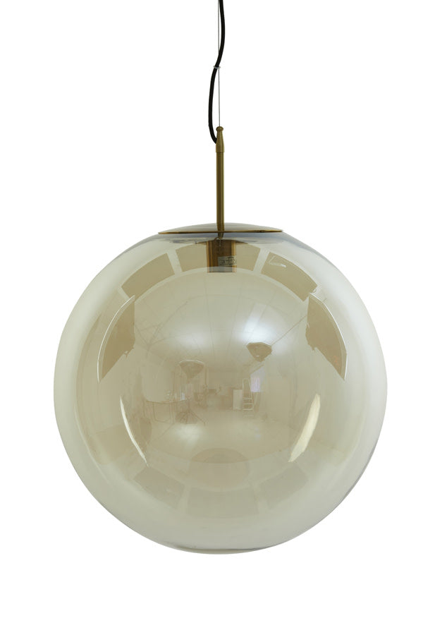 Medina Amber Glass & Gold Pendant Light 48cm