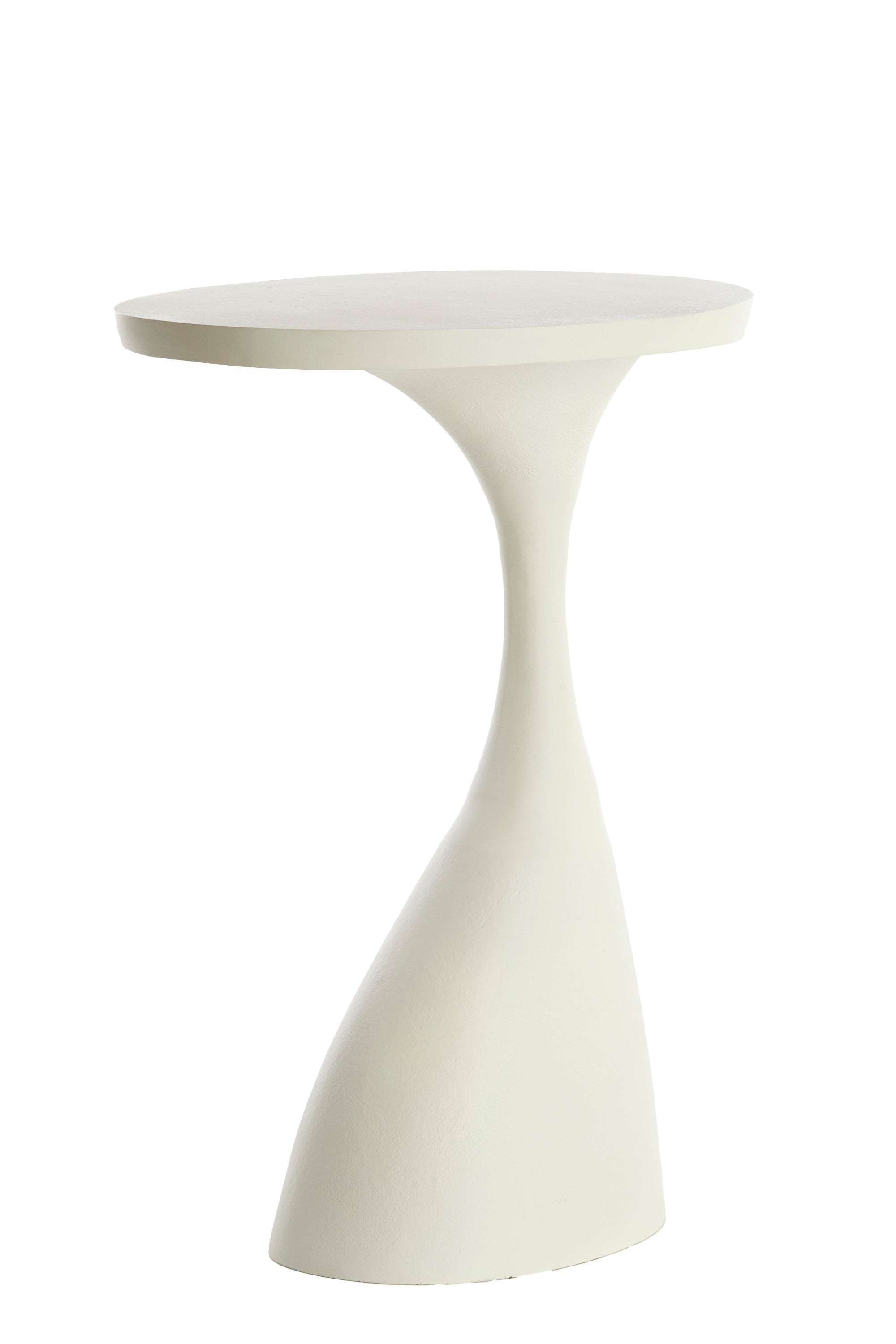 Macau Matt Cream Metal Oval Side Table 61cm