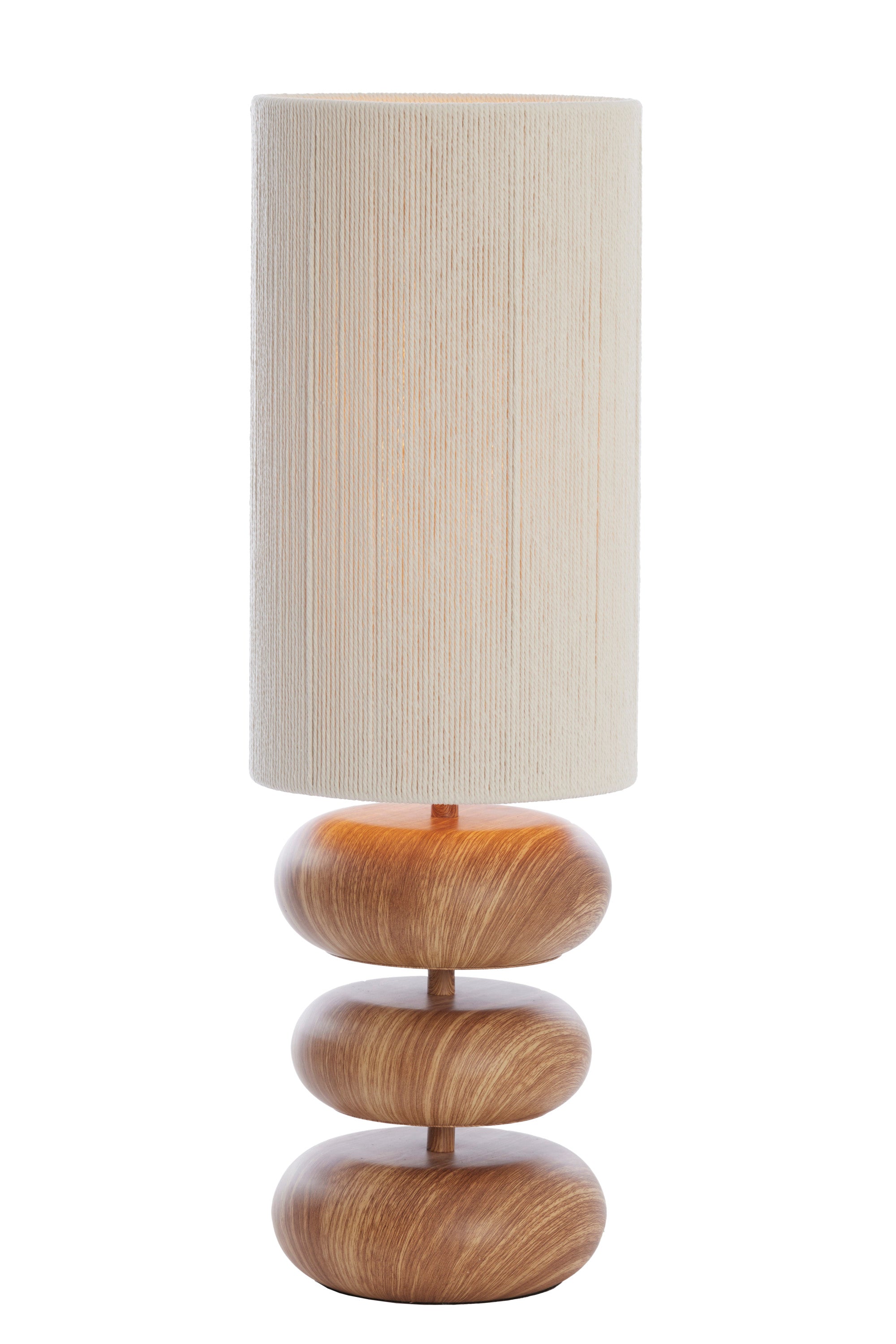 Danialo Natural Wood Effect & Cream Rope Table Lamp 67.5cm