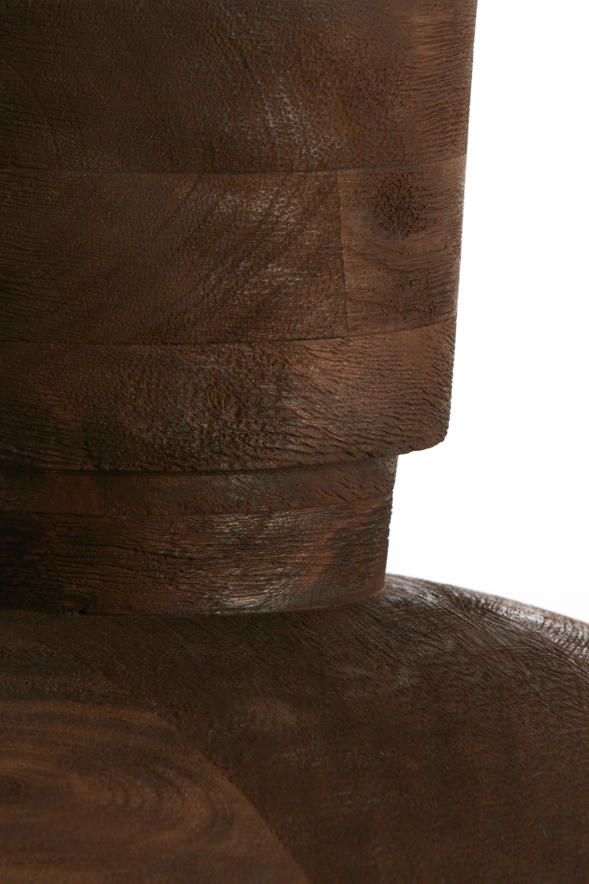 Fiera Matt Dark Brown Wood Table Lamp Base 31cm