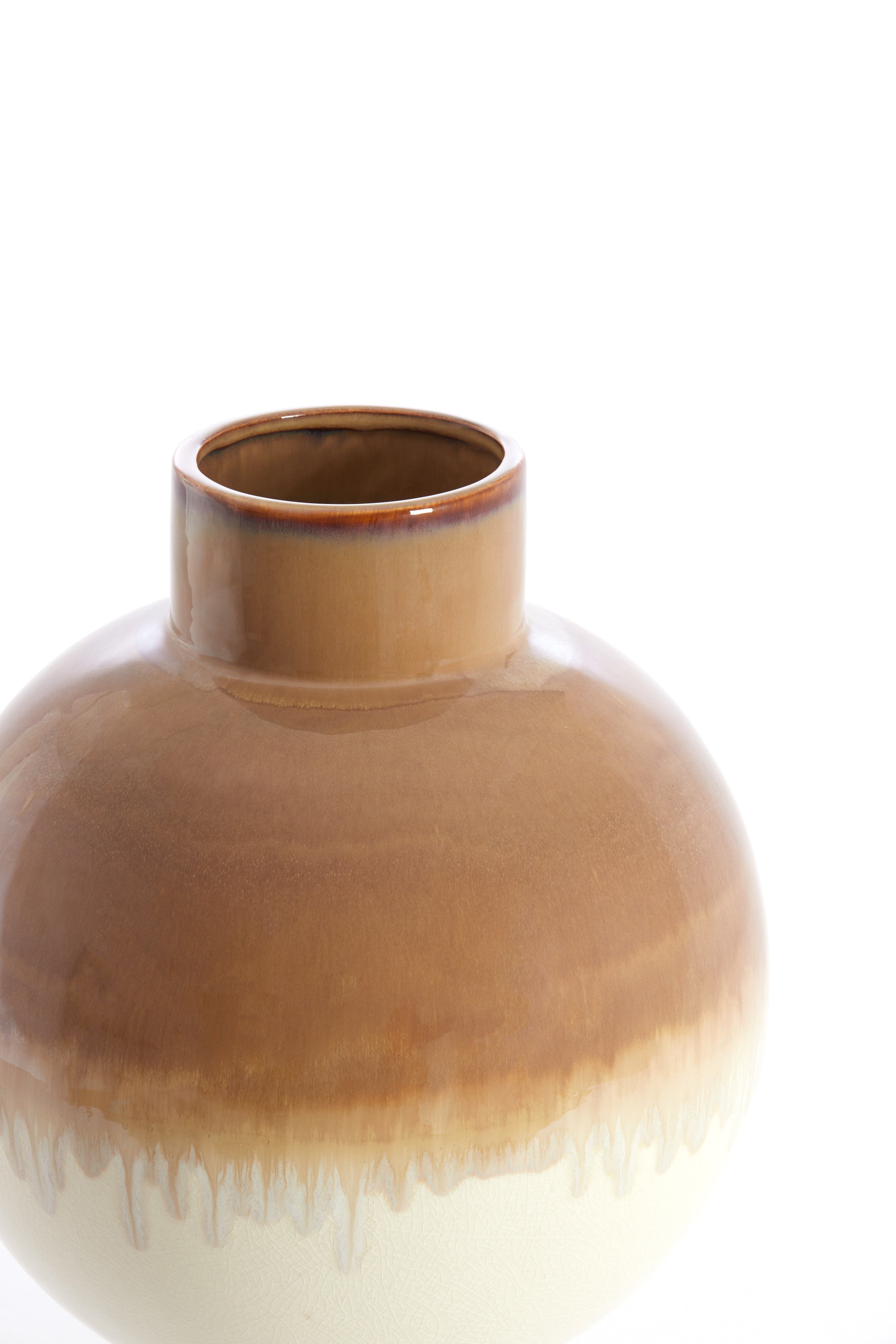 Zelata Cream & Taupe Ceramic Vase 38cm