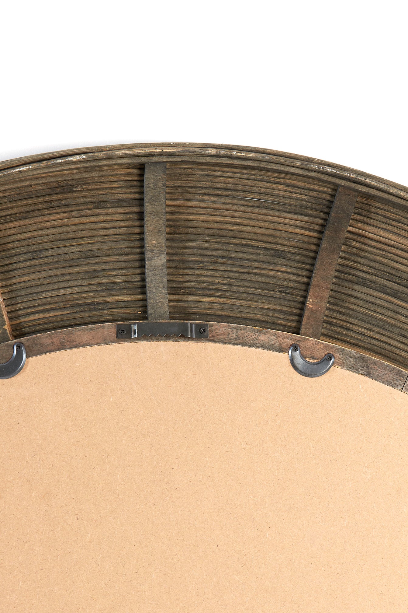Piedre Brown Rattan Round Wall Mirror 109.5cm