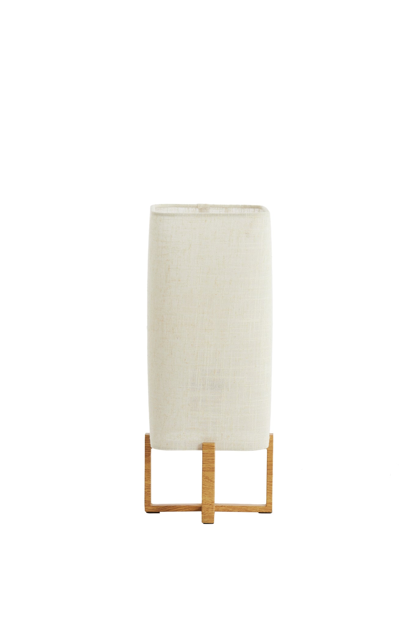 Wyn Natural Wood Effect & Cream Linen Table Lamp 39cm