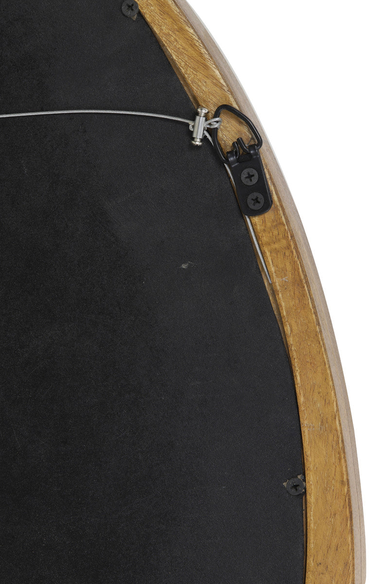 Sonora Oiled Brown Wood Wall Mirror 70cm