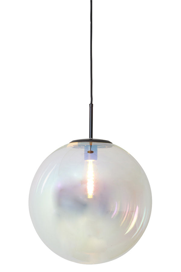 Medina Rainbow Glass & Black Pendant Light 40cm