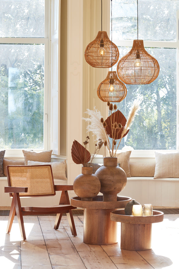 Pacino Dark Brown Rattan Pendant Light 40cm