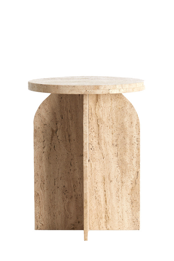 Otinia Sand Travertine Round Side Table 56cm