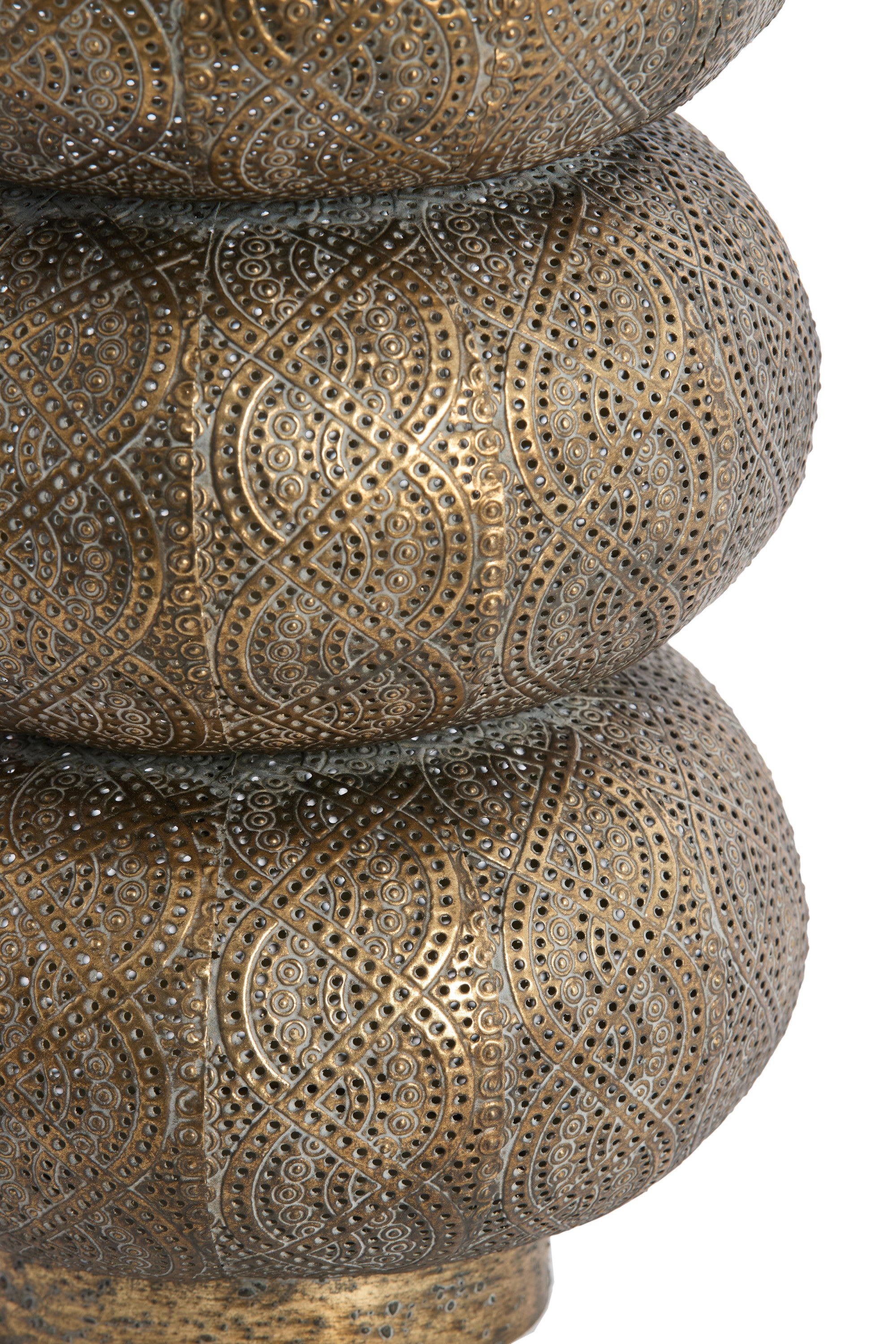 Kaito Brown Gold Metal Hurricane Candle Holder 55.5cm