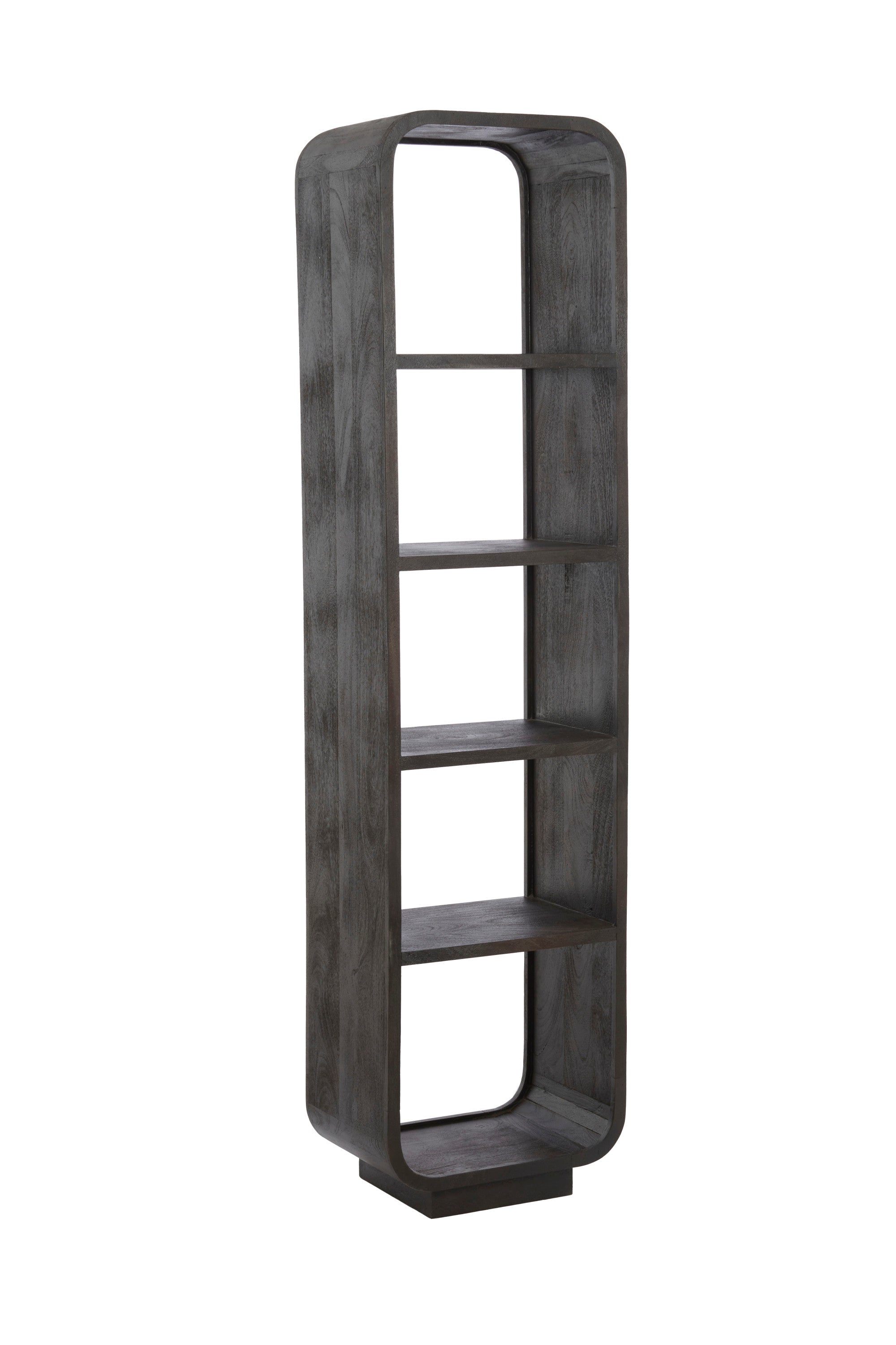 Dane Matt Dark Russet Wood Narrow Open Display Unit 200cm
