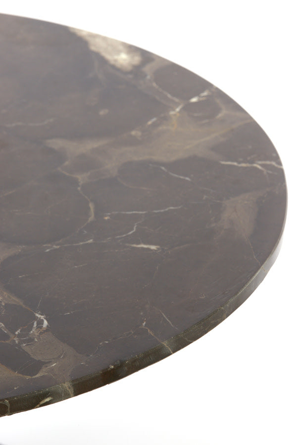 Pazo Dark Brown Marble Round Coffee Table