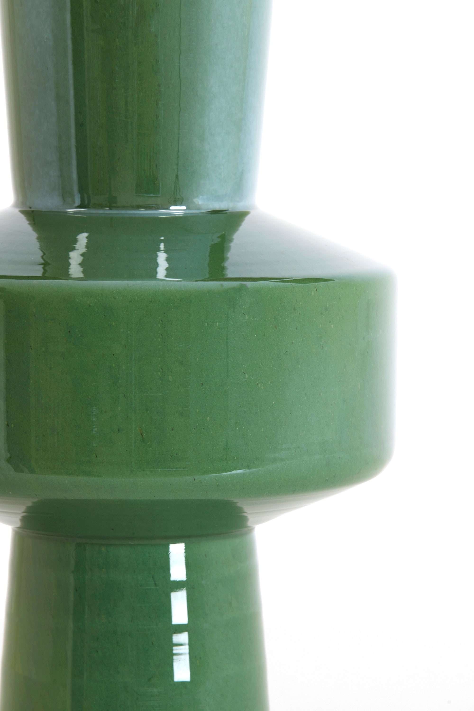 Trasmo Dark Green Lustre Glass Vase