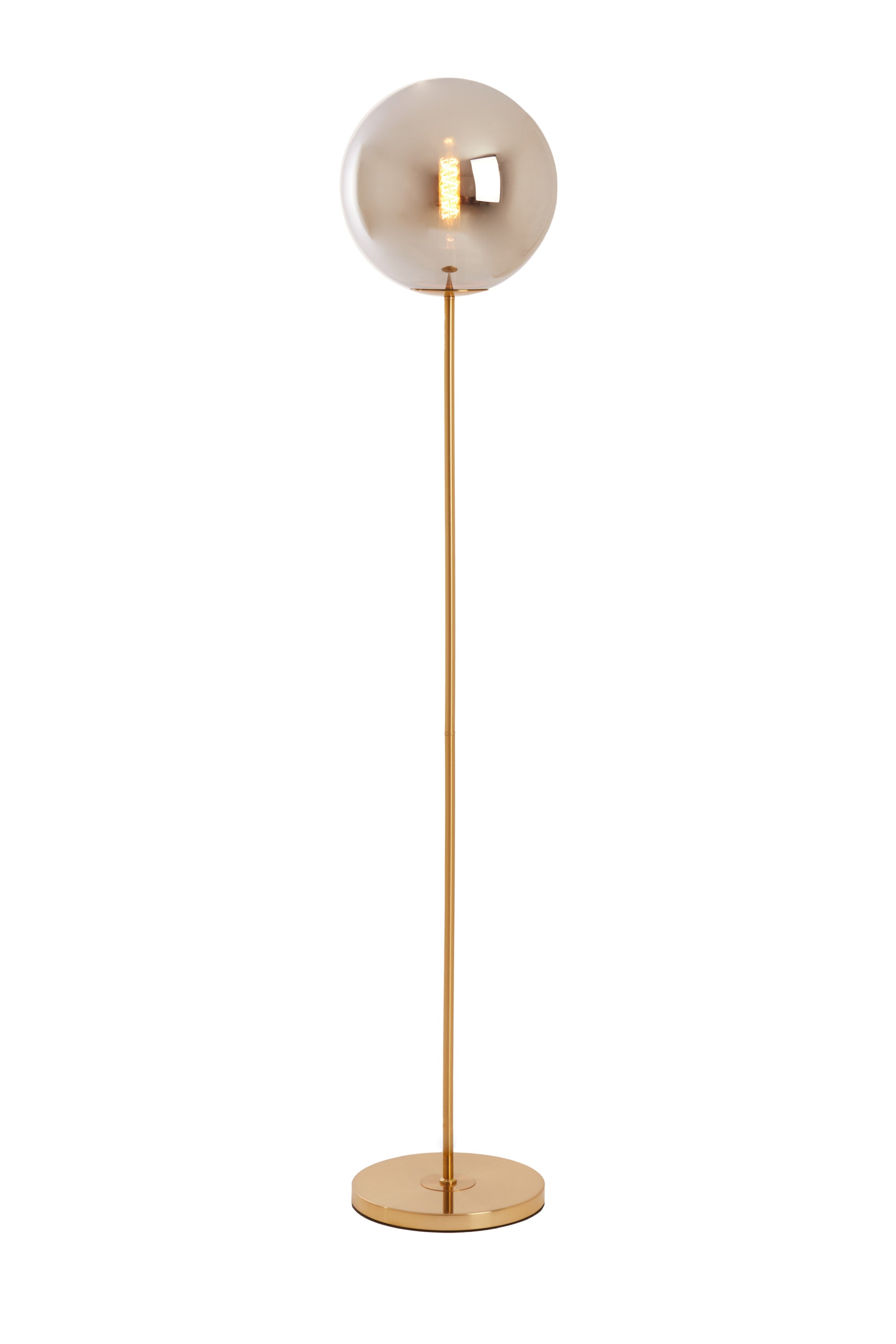 Medina Smoked Glass & Gold Floor Lamp