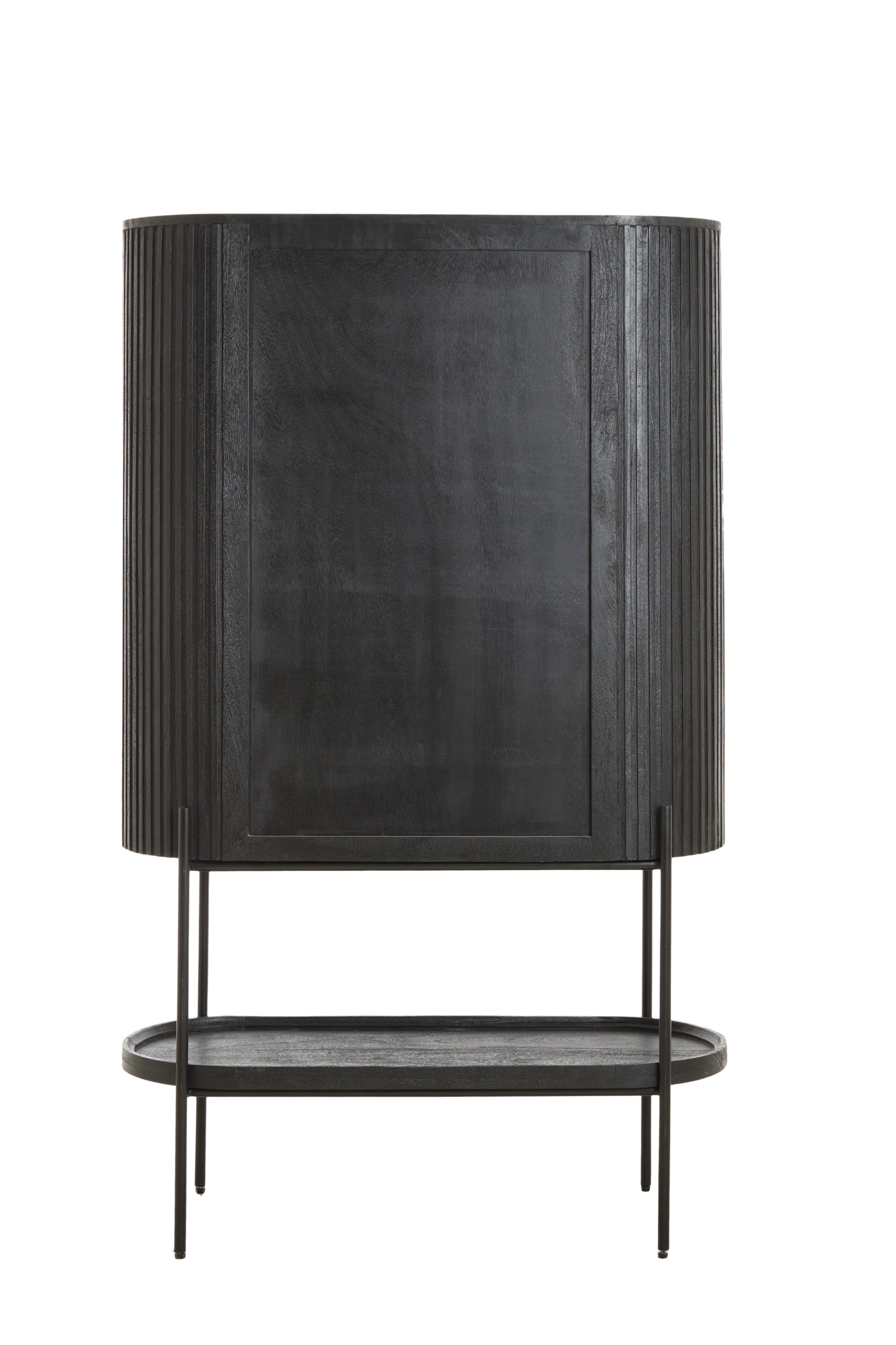 Dumosi Matt Black Wood Storage Cabinet 165cm