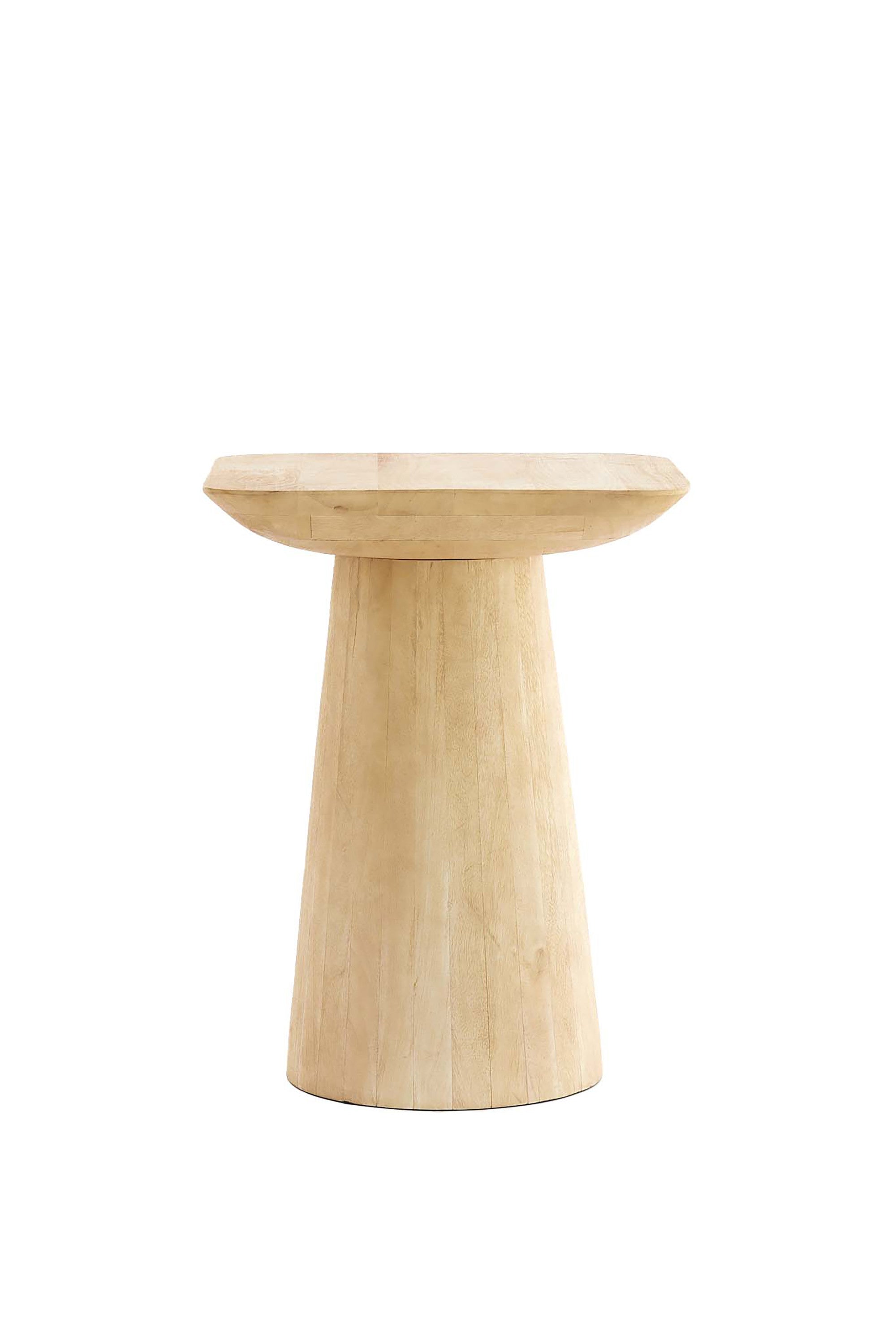 Dego Matt Natural Wood Round Side Table 59cm