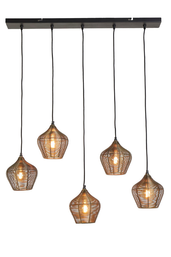 Alvaro Antique Bronze Metal 5 Light Pendant Light