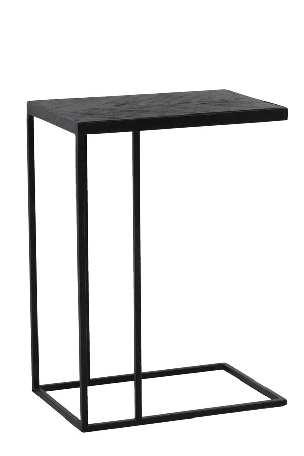 Chisa Black Mango Wood Rectangular Side Table