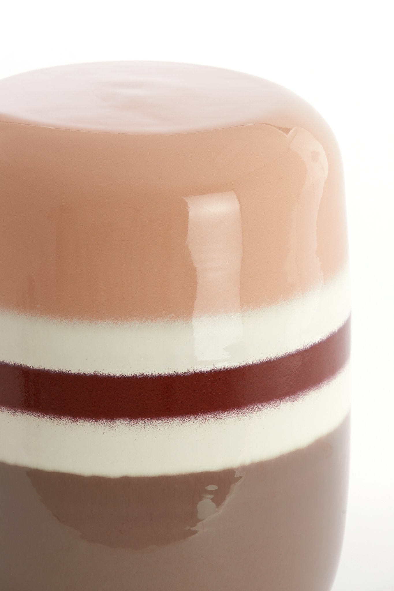 Franca Peach/Terracotta Ceramic Round Side Table