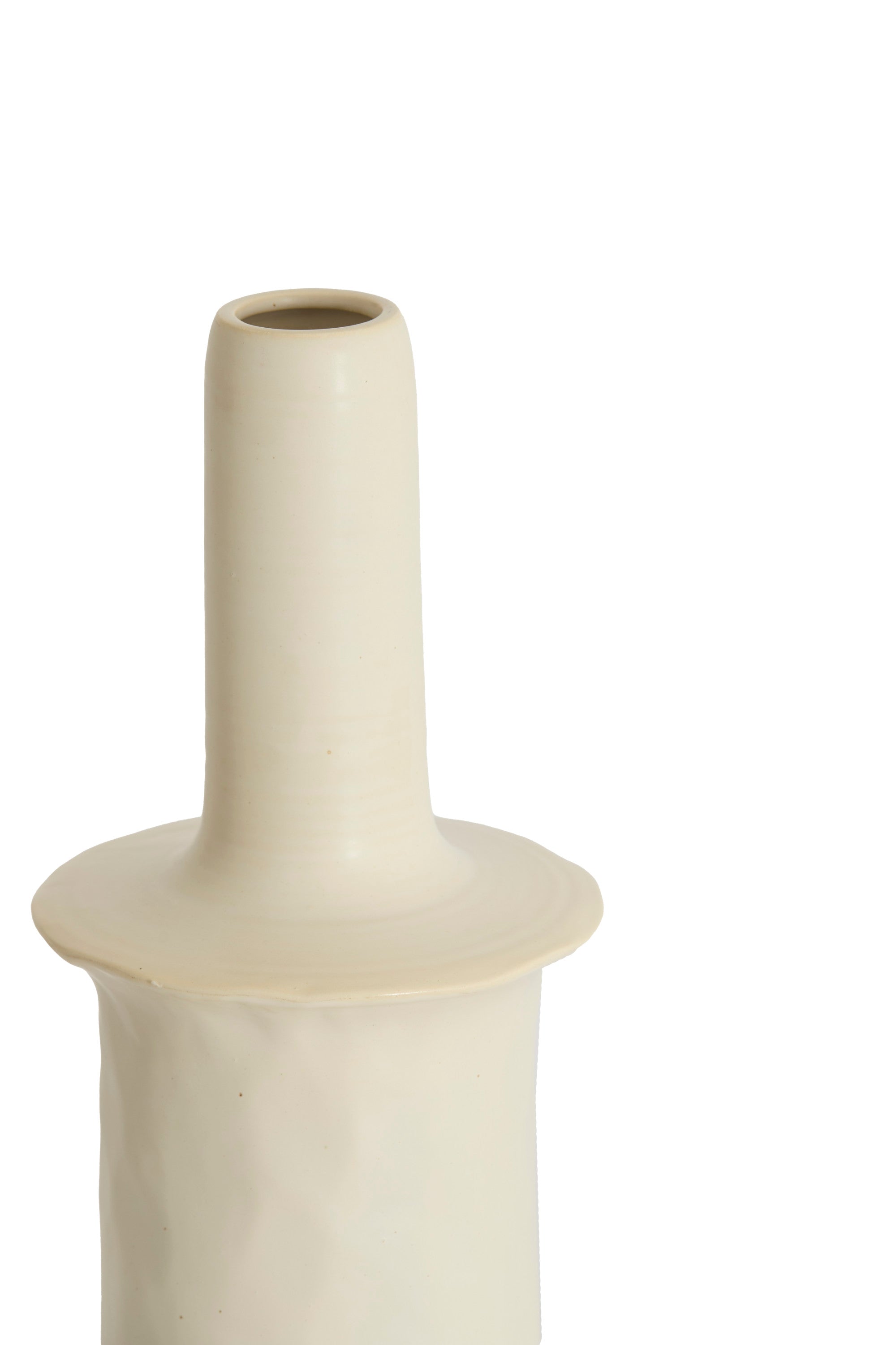 Sennes Matt Cream Ceramic Vase 56cm