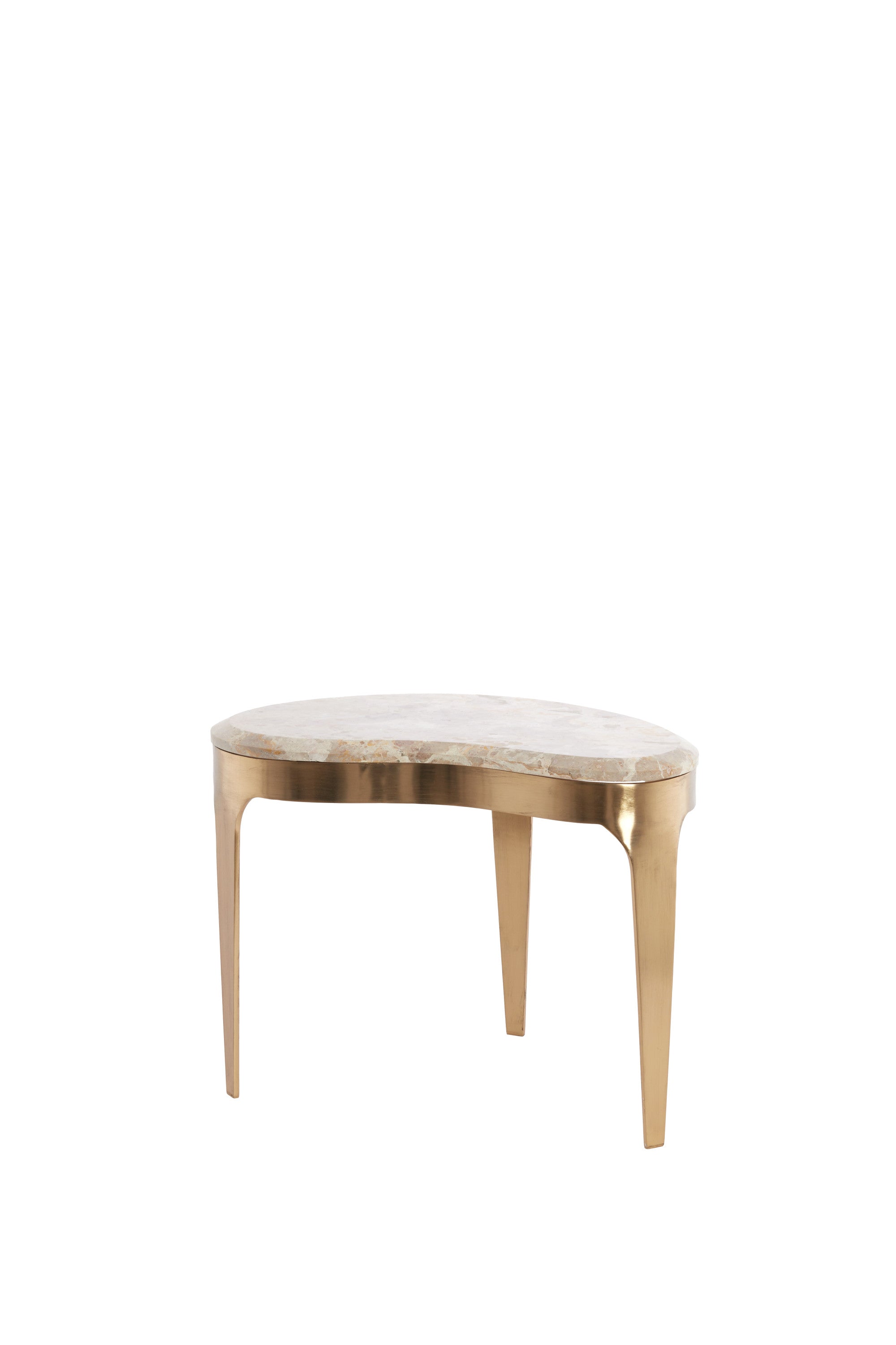 Giulio Taupe Marble & Antique Bronze Coffee Table 51cm