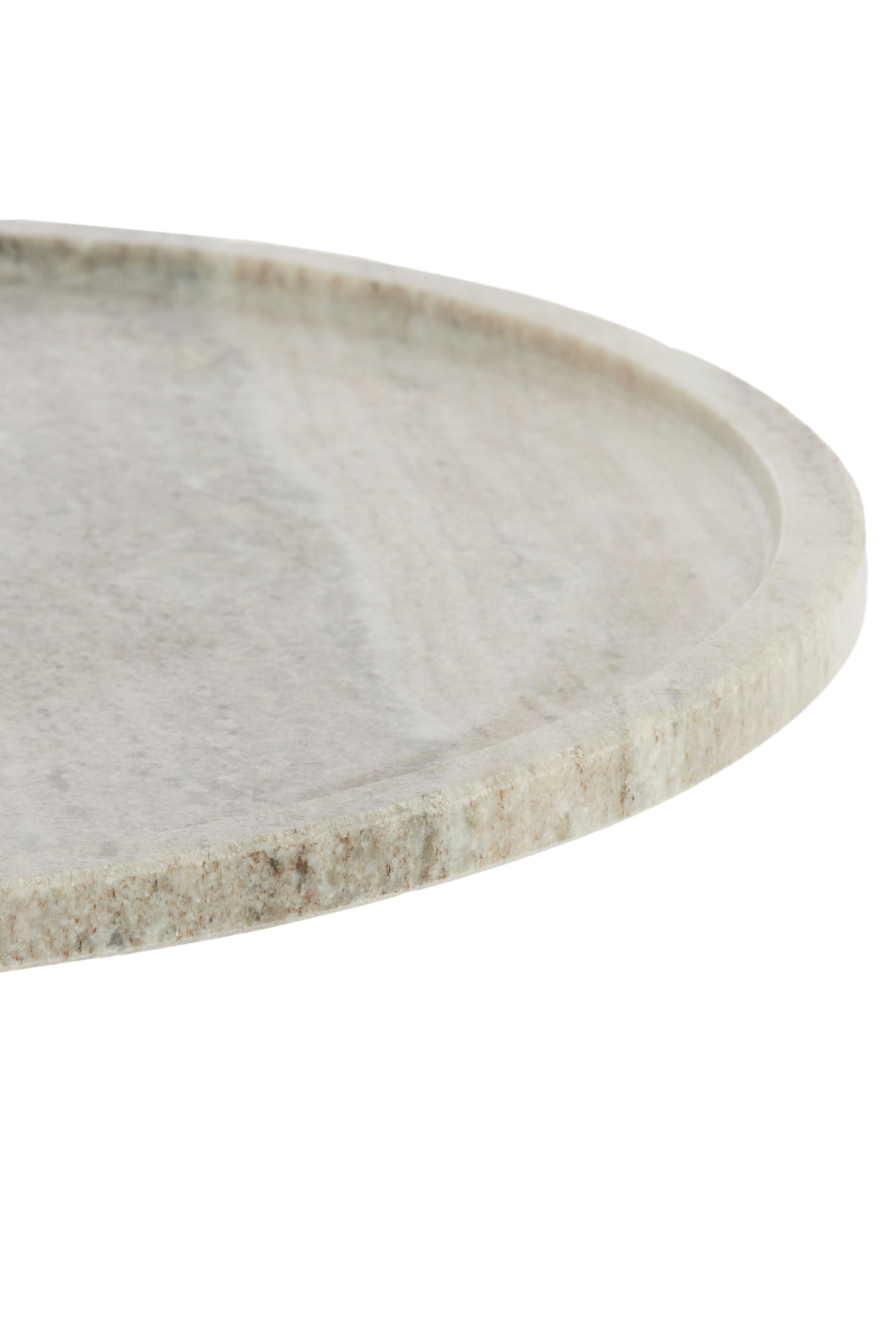 Civita Sand/Grey Marble & Brown Bronze Round Side Table 53cm
