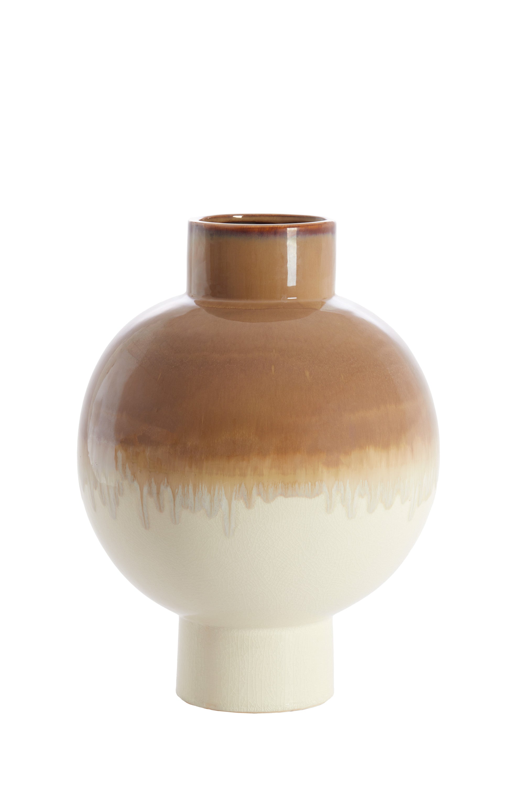 Zelata Cream & Taupe Ceramic Vase 46cm