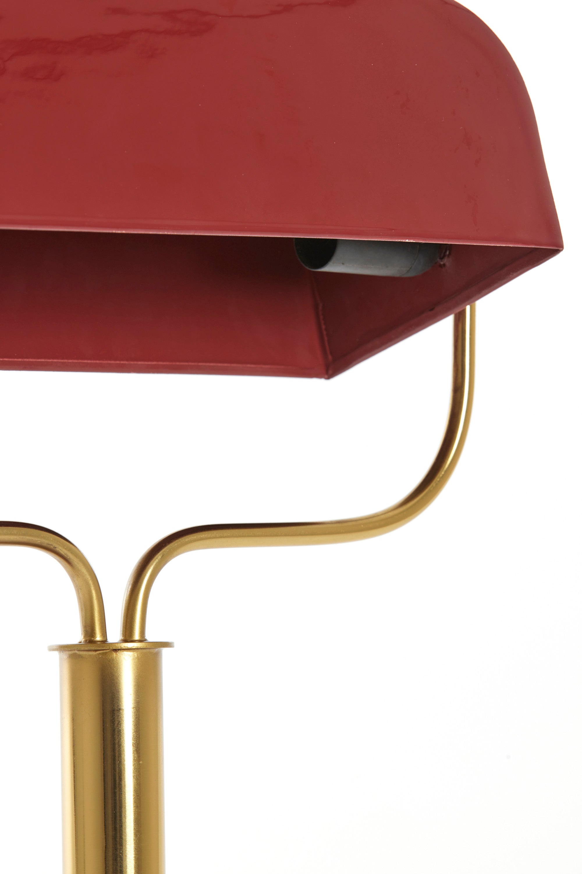 Ayer Gloss Burgundy & Gold Metal Table Lamp