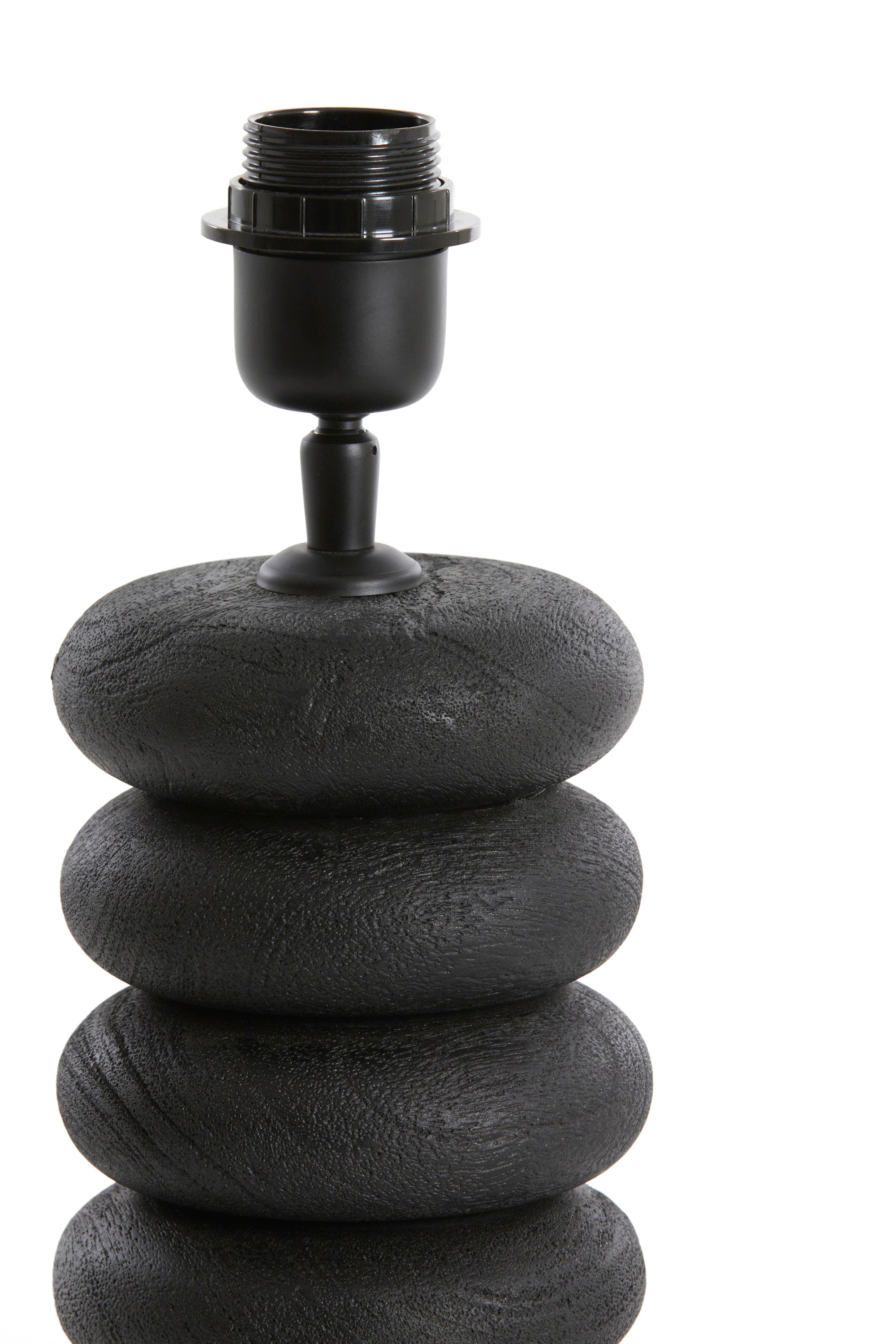 Budongo Black Wood Stacked Table Lamp Base 21cm