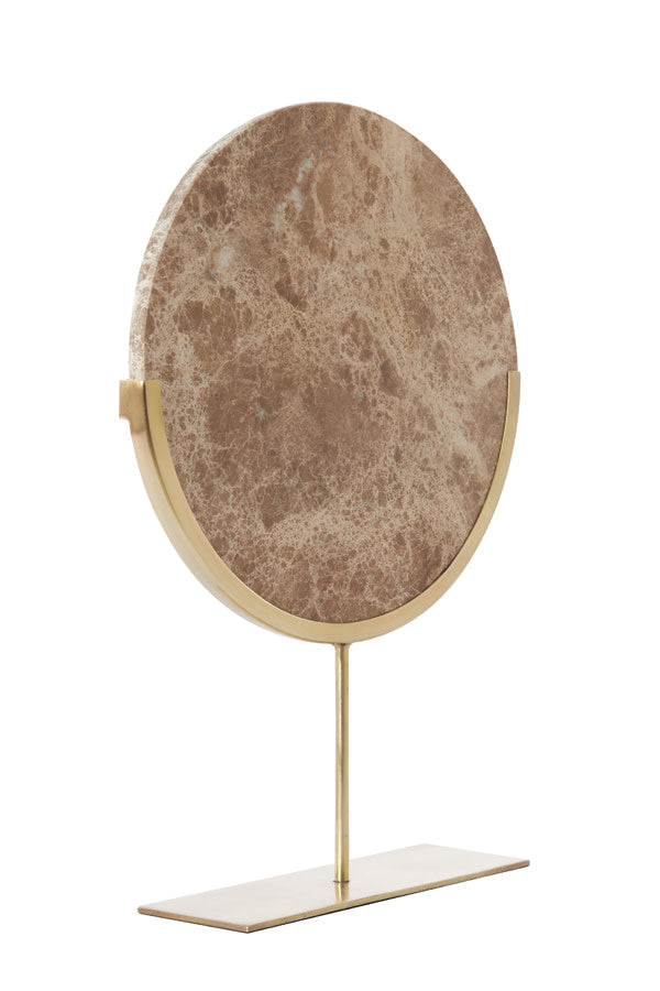 Moreno Brown Marble & Antique Bronze Ornament on Stand 51.5cm