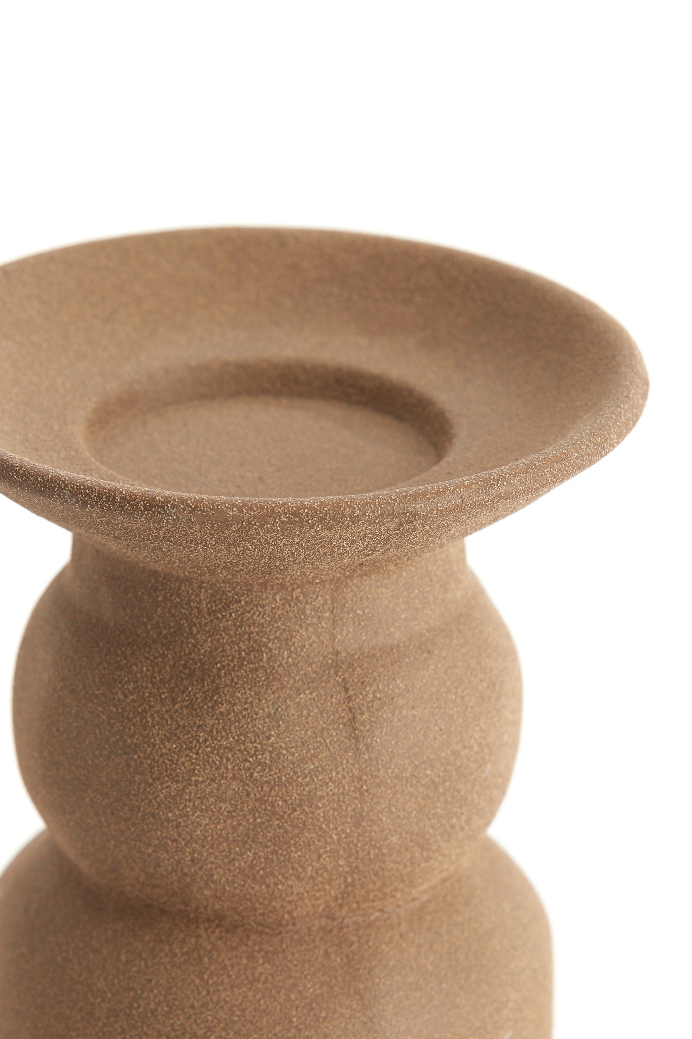 Atrani Matt Brown Ceramic Candle Holder
