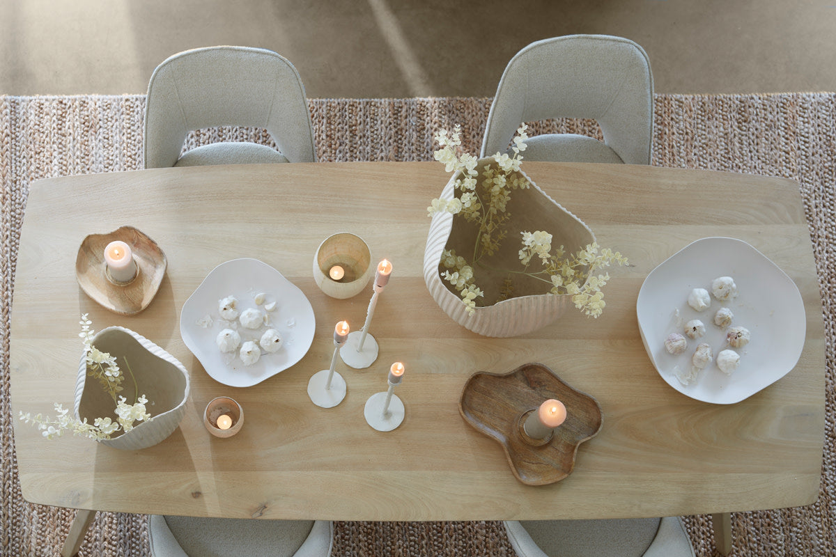 Quenza Natural Mango Wood Rectangular Dining Table 220cm