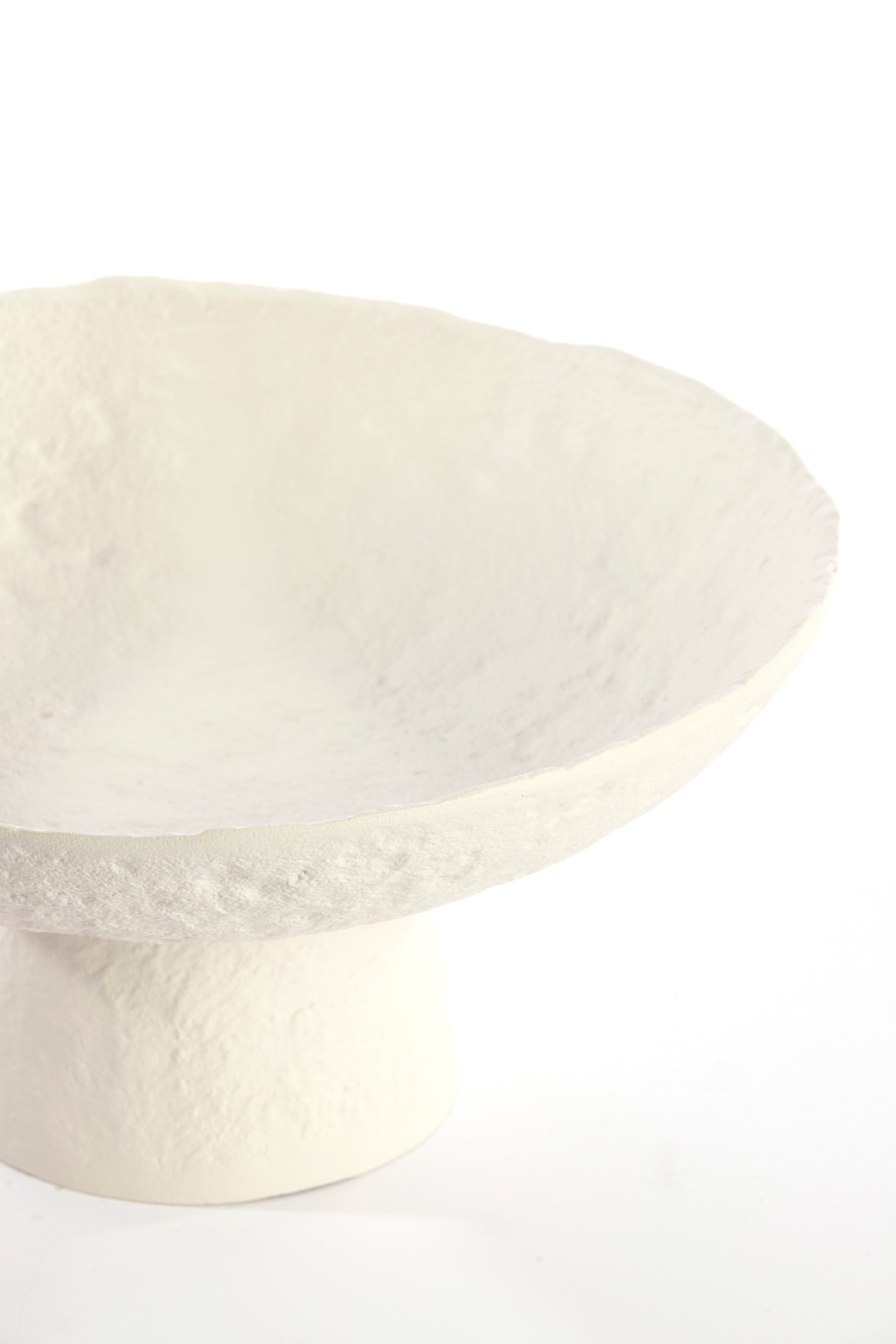 Ota Cream Metal Decorative Bowl on Stand 31cm