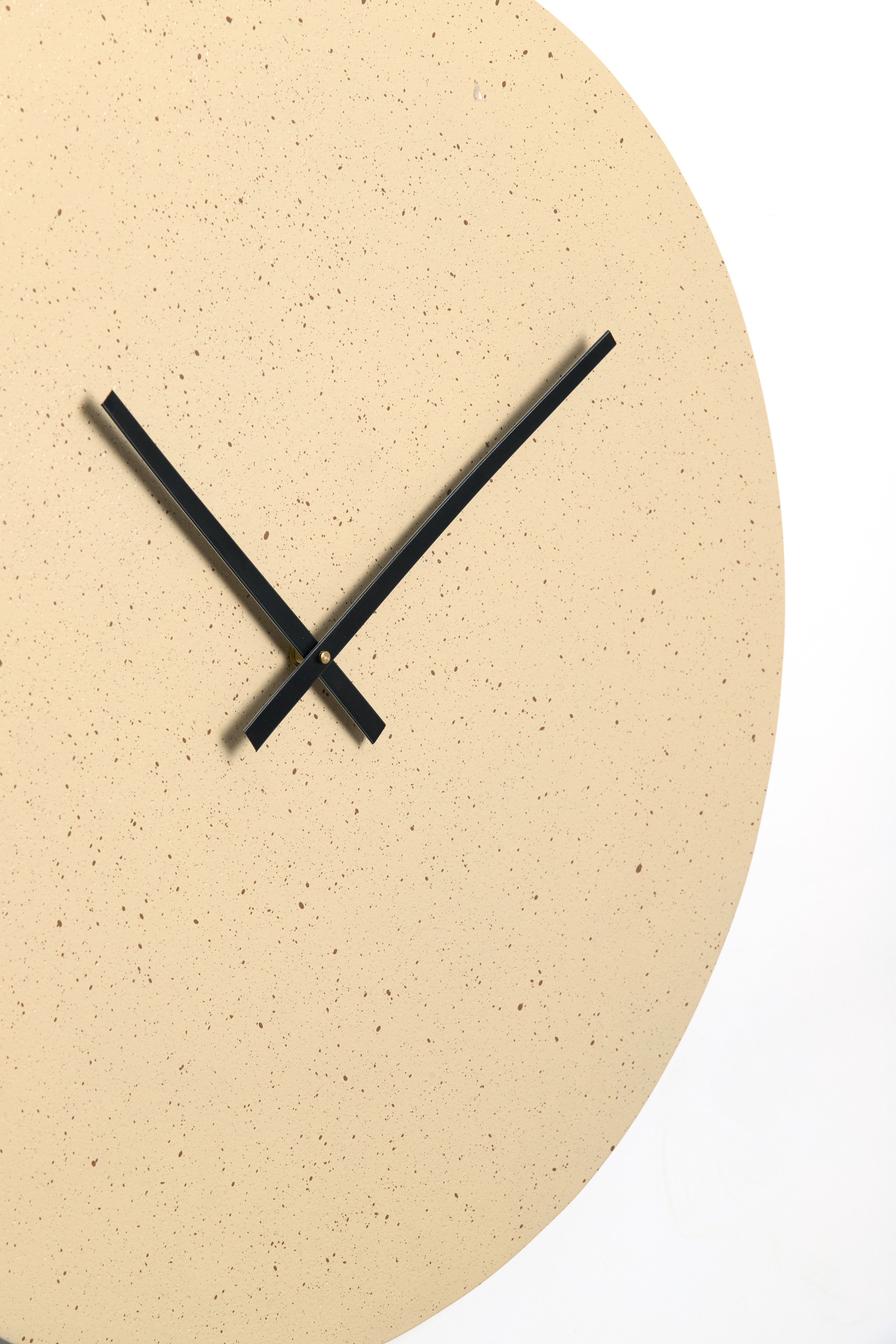 Licola Matt Sand & Light Brown Spotted Metal Wall Clock 74cm