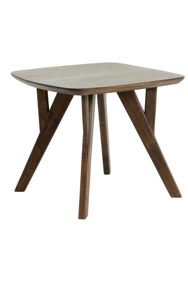 Quenza Brown Acacia Wood Square Side Table 42cm