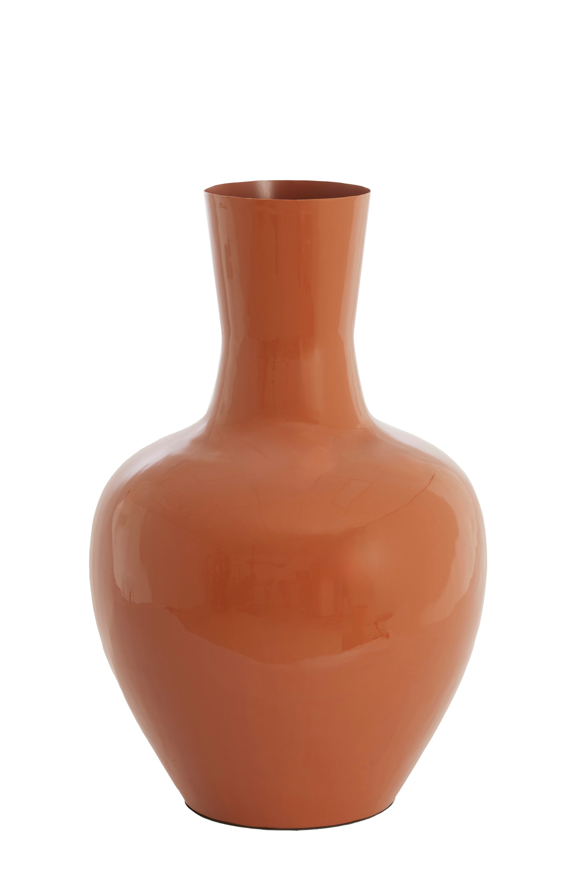 Nana Gloss Dark Orange Metal Vase 69cm