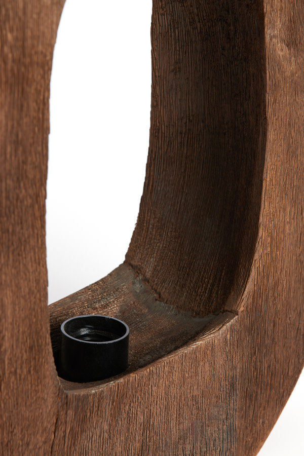 Kelafo Chocolate Brown Wood Table Lamp 40cm