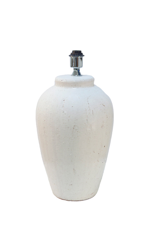 Vesuvius White Ceramic Table Lamp Base