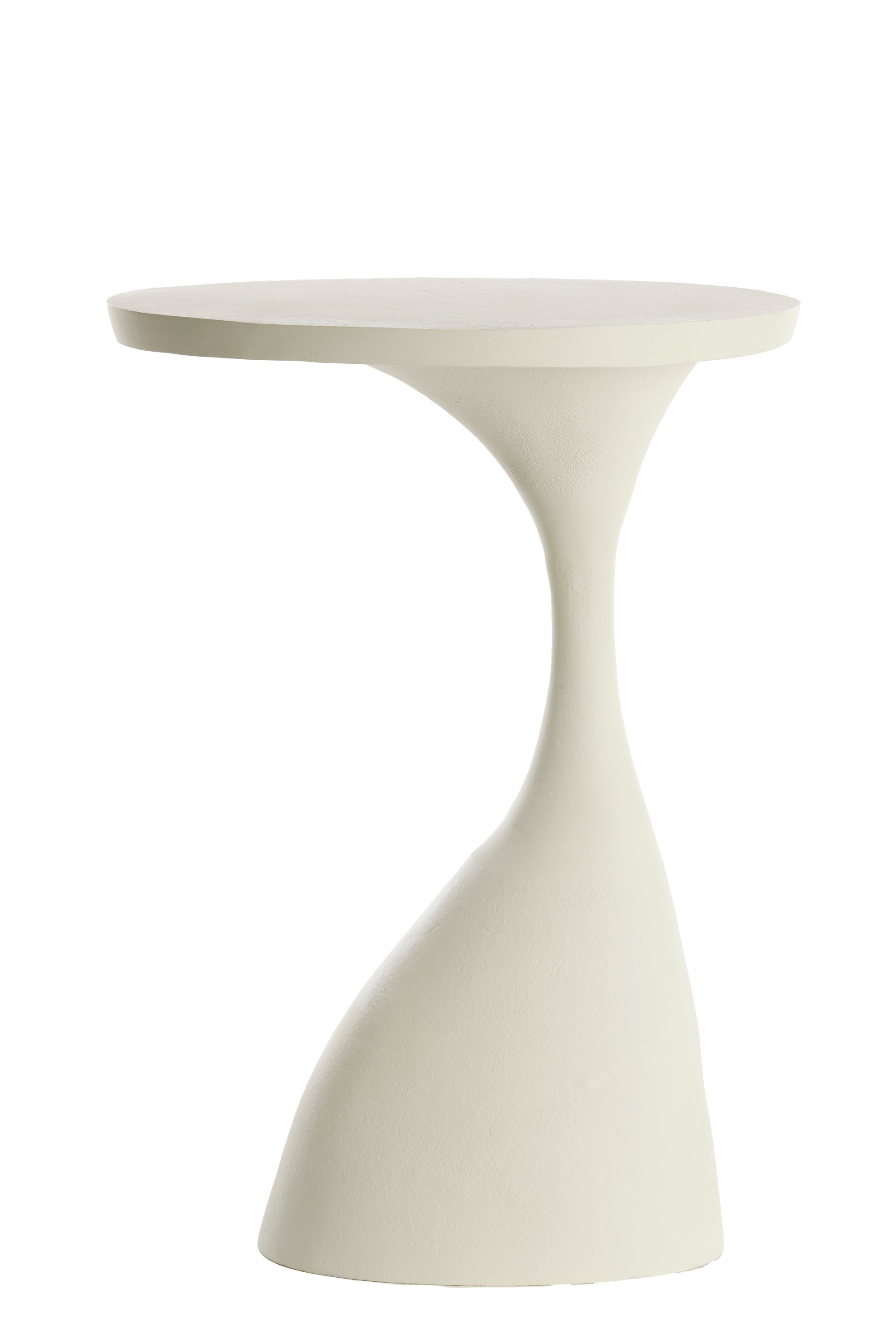 Macau Matt Cream Metal Oval Side Table 61cm