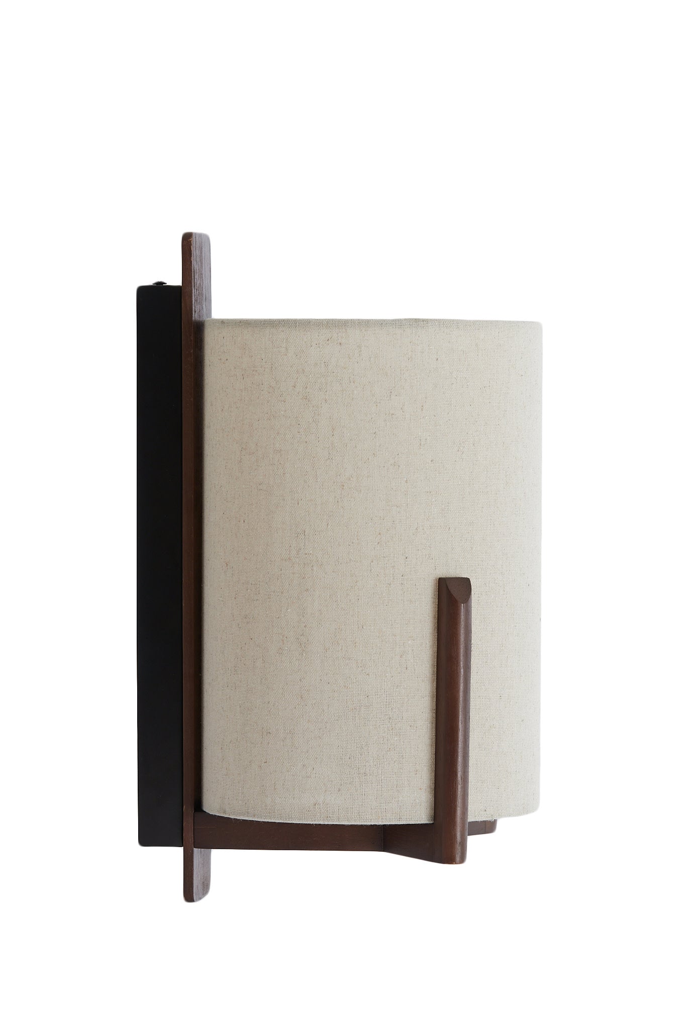 Litto Dark Brown & Natural Linen Wall Light