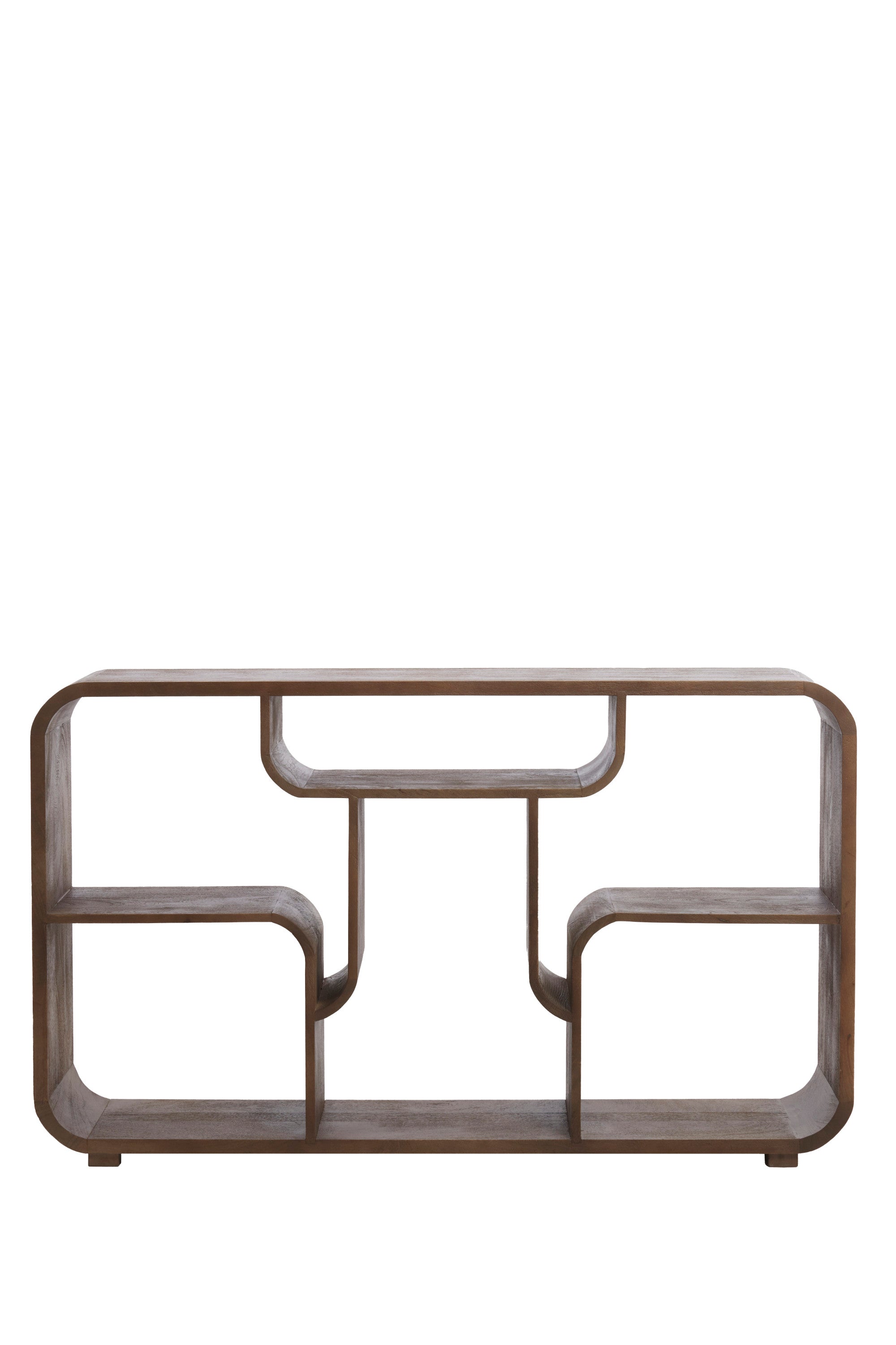 Labare Grey/Dark Brown Wood Open Display Unit 82cm