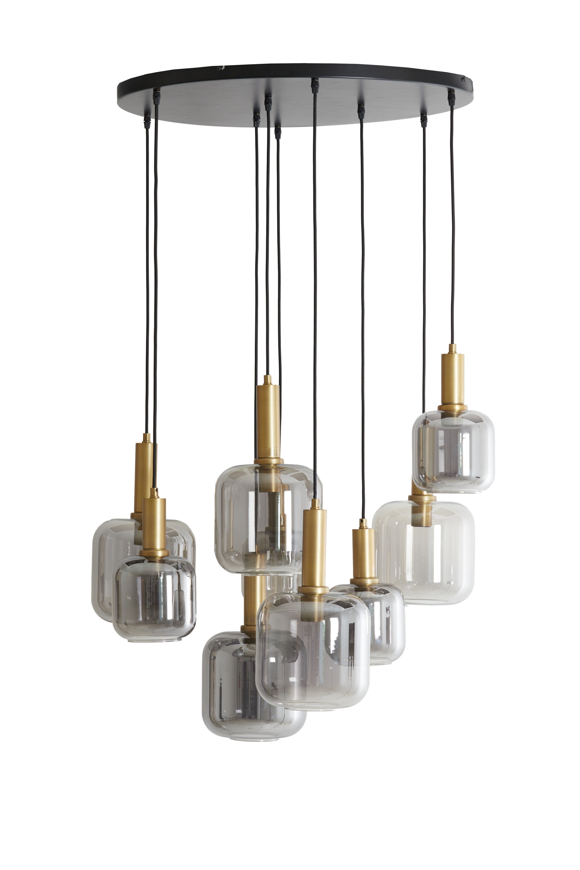 Lekar Antique Bronze & Smoked Glass 9 Light Pendant Light